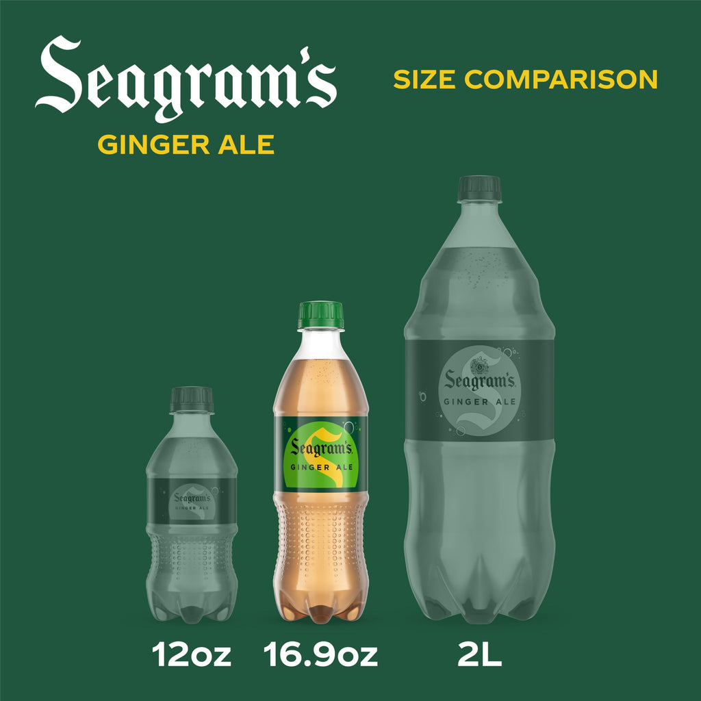 Seagram's Ginger Ale Soda Pop Bottles 16.9 Fl Oz 6 Pack
