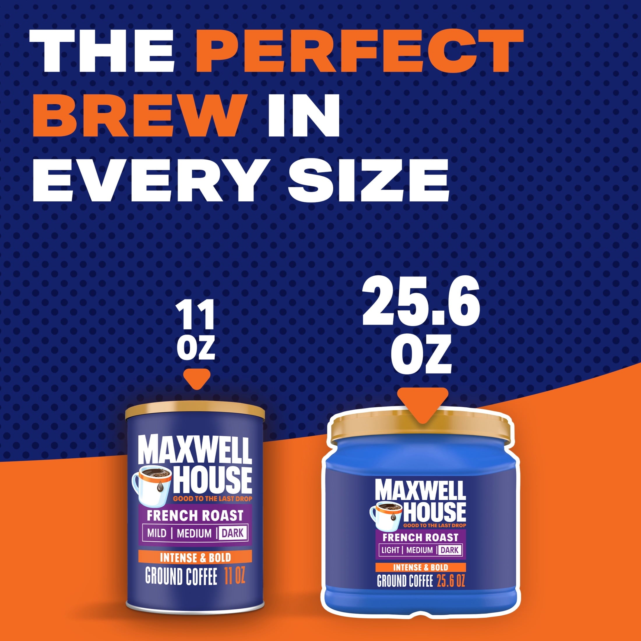 Maxwell House French Roast Naturally Caffeinated Dark Roast Ground Coffee 25.6 oz Canister