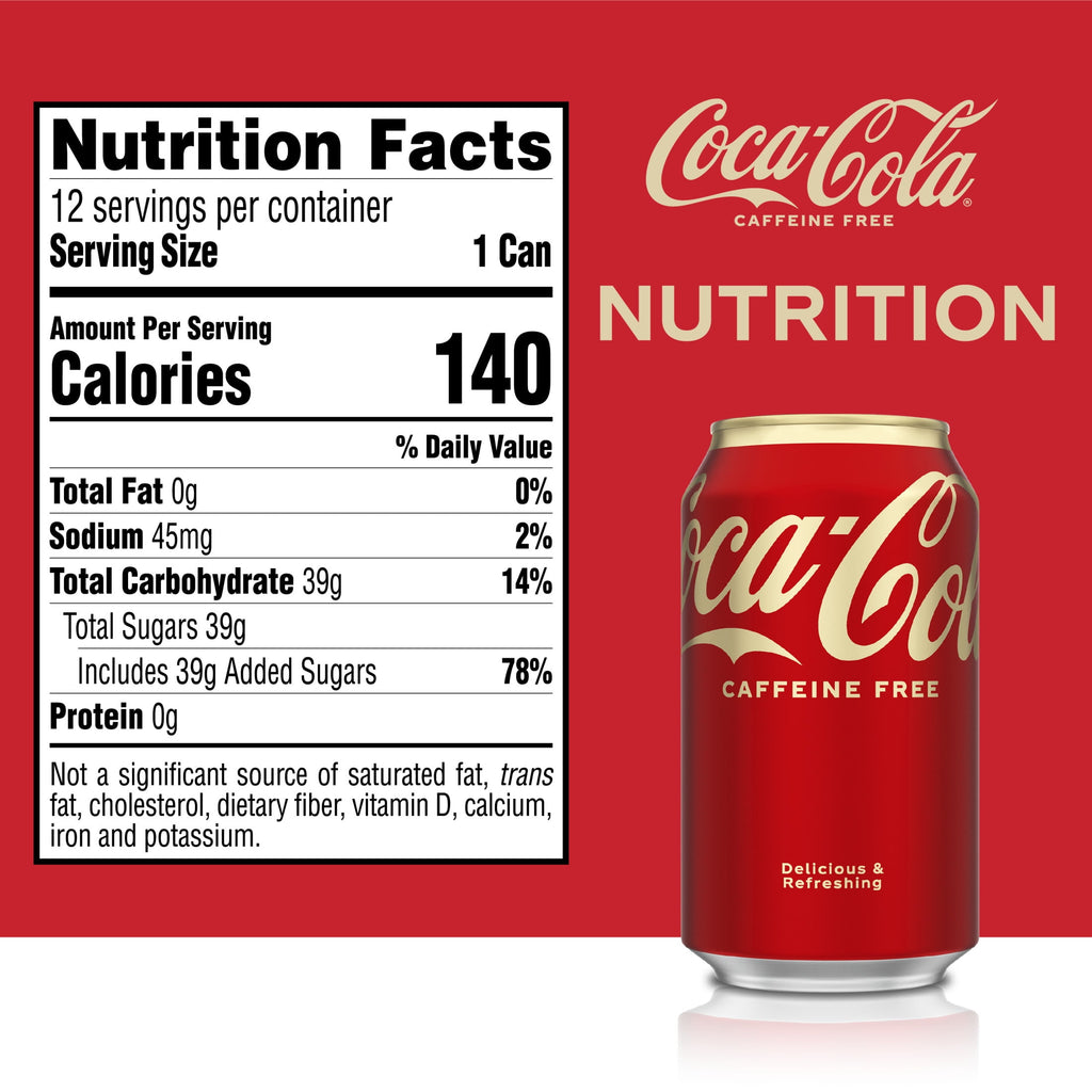 Caffeine-Free Soda Pop Fridge Pack Cans 12 Fl Oz Coca-Cola