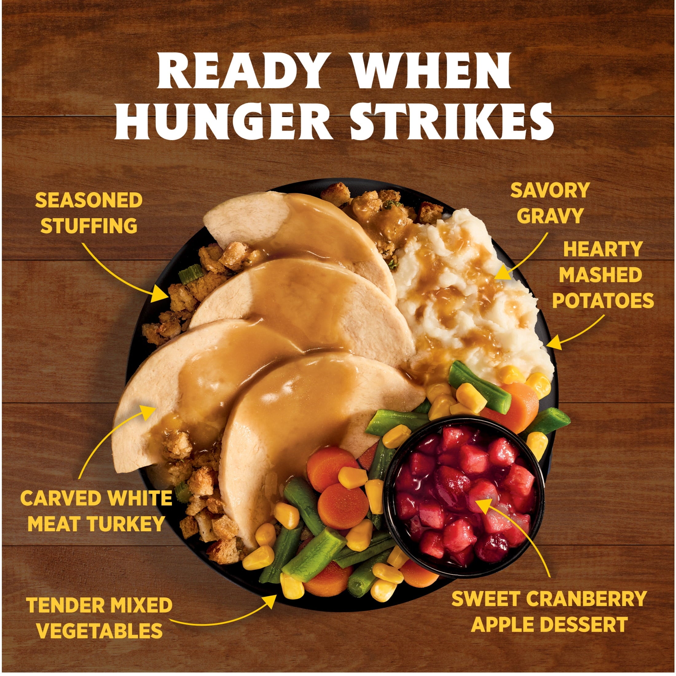 Hungry-Man Carved White Meat Roasted Turkey Frozen Meal 16 Oz