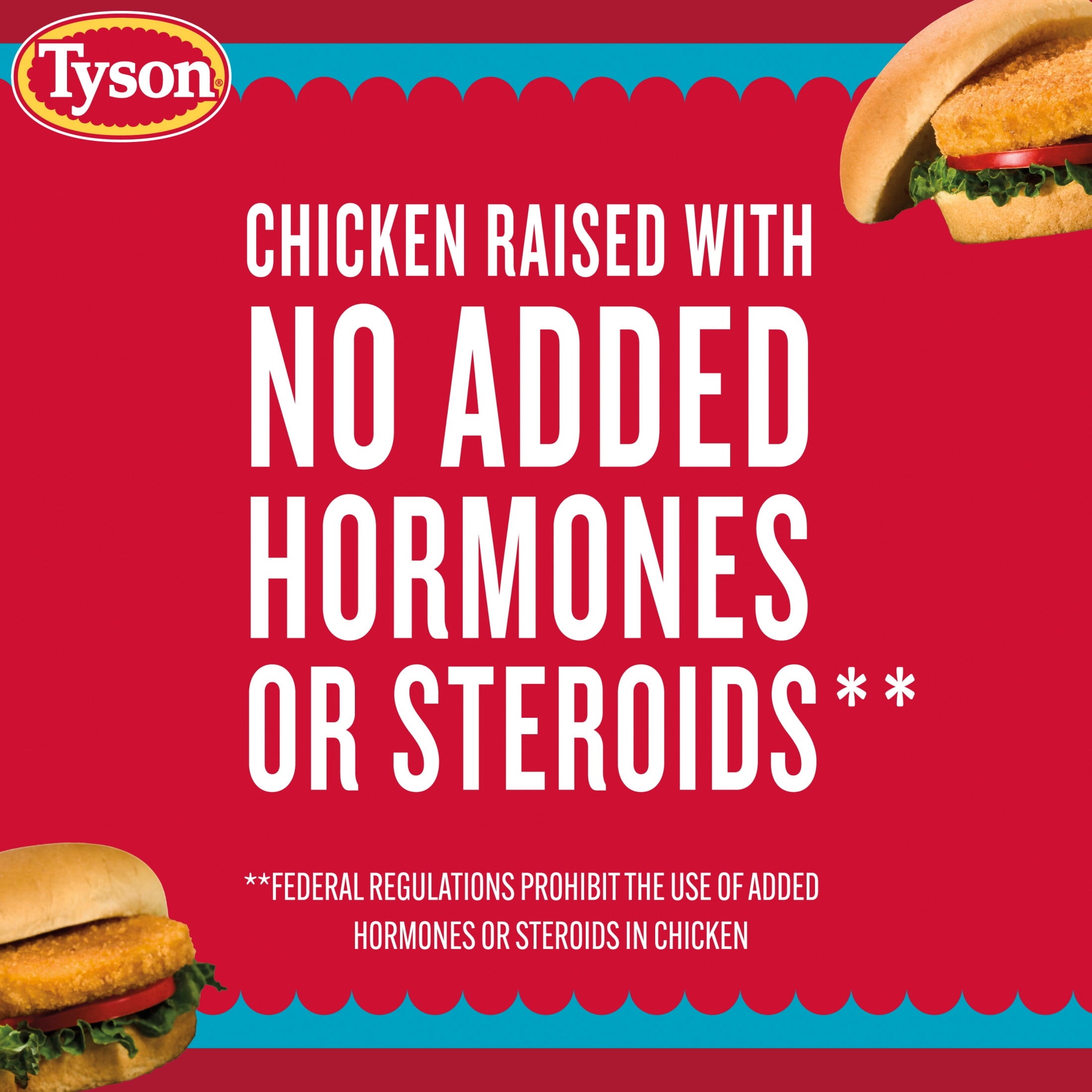 Tyson White Meat Chicken Patties Original Frozen 23 Oz 9 Count