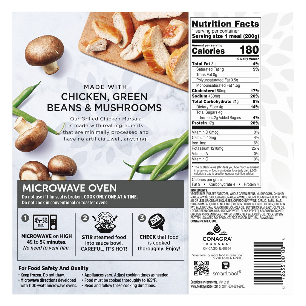 Healthy Choice Simply Steamers Grilled Chicken Marsala Frozen Meal 9.9 Oz