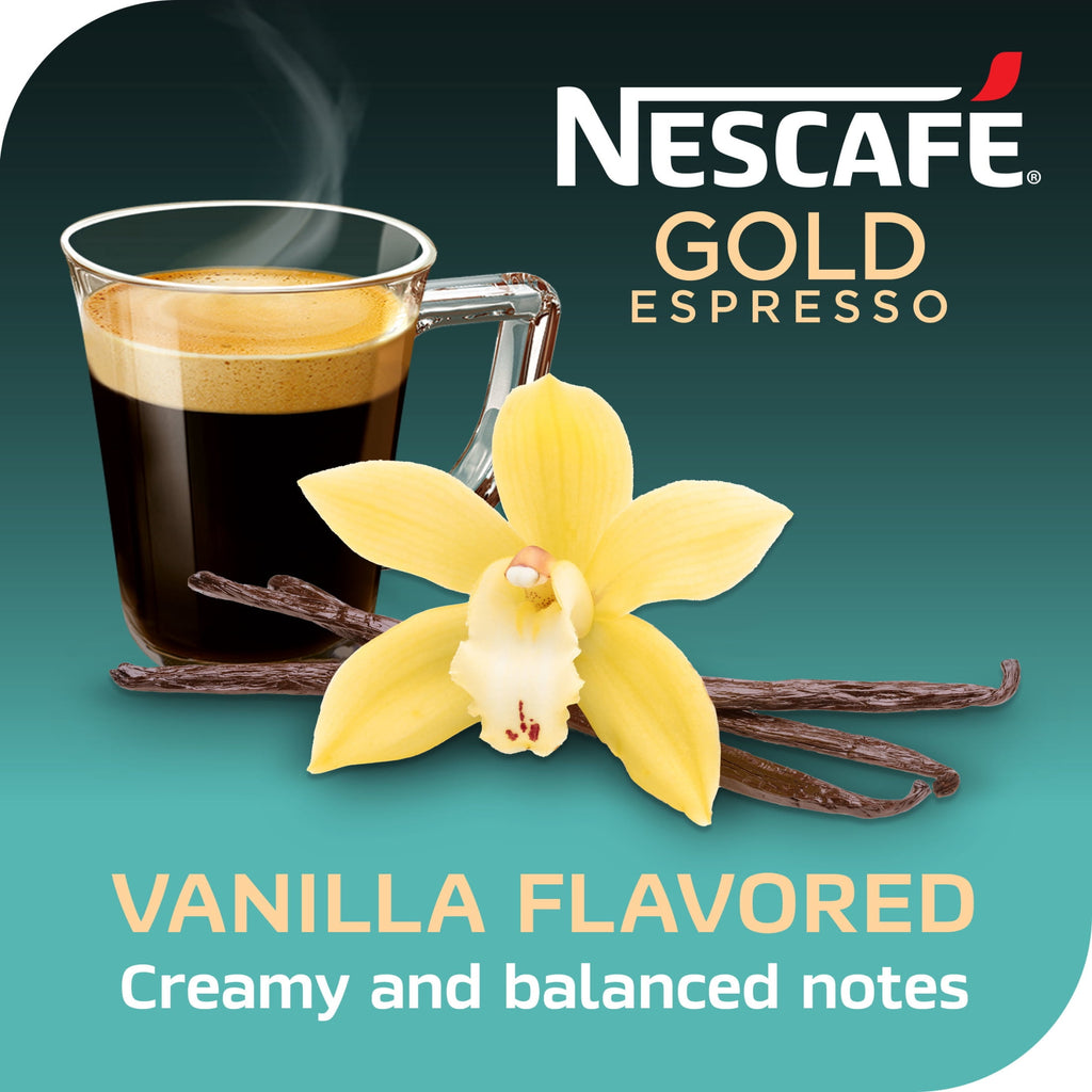 NESCAFÉ Gold Espresso Vanilla Flavored Naturally Caffeinated Medium Instant Coffee 3.35 oz