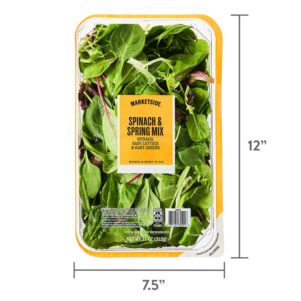 Fresh Spinach and Spring Mix 11 Oz Tray