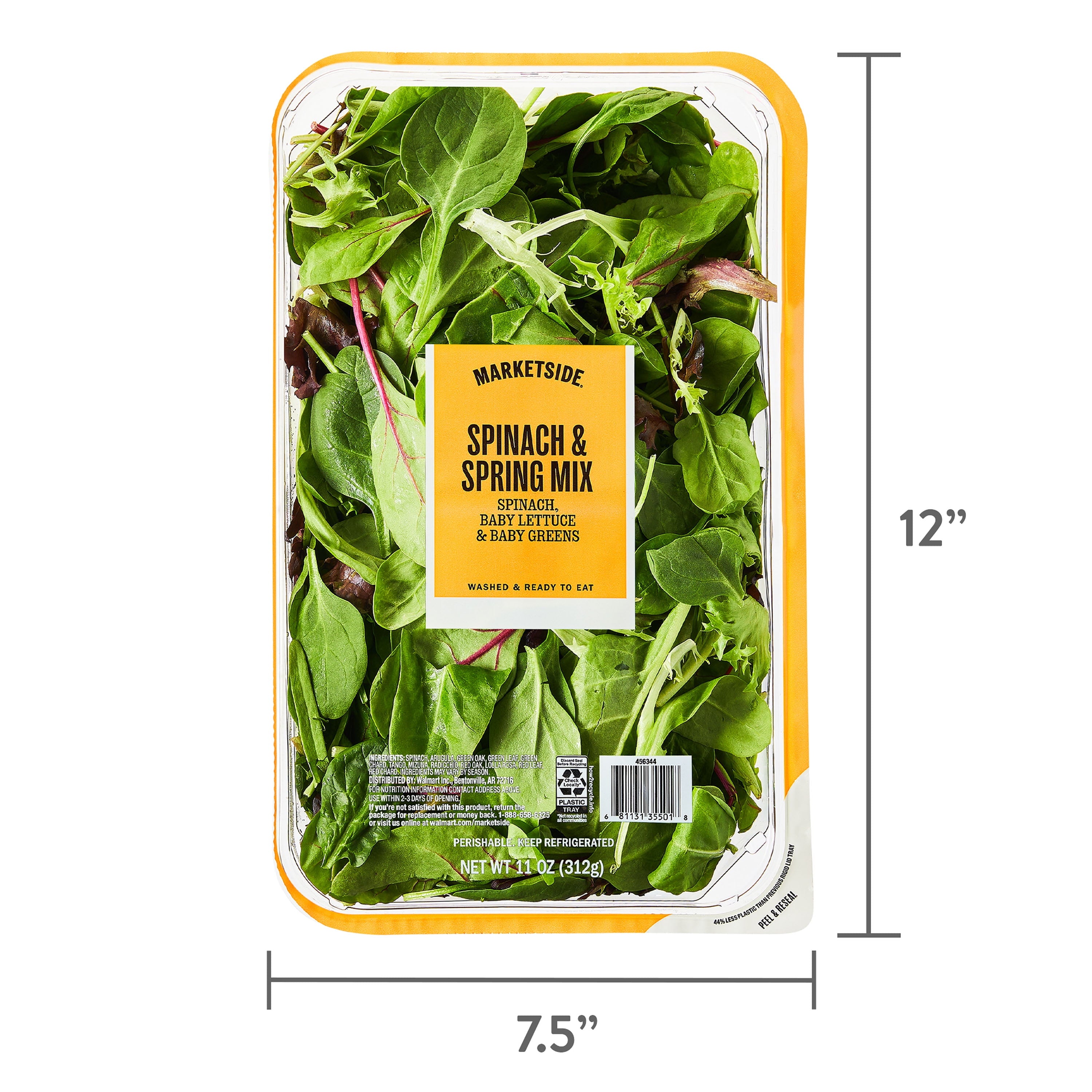 Fresh Spinach and Spring Mix 11 Oz Tray