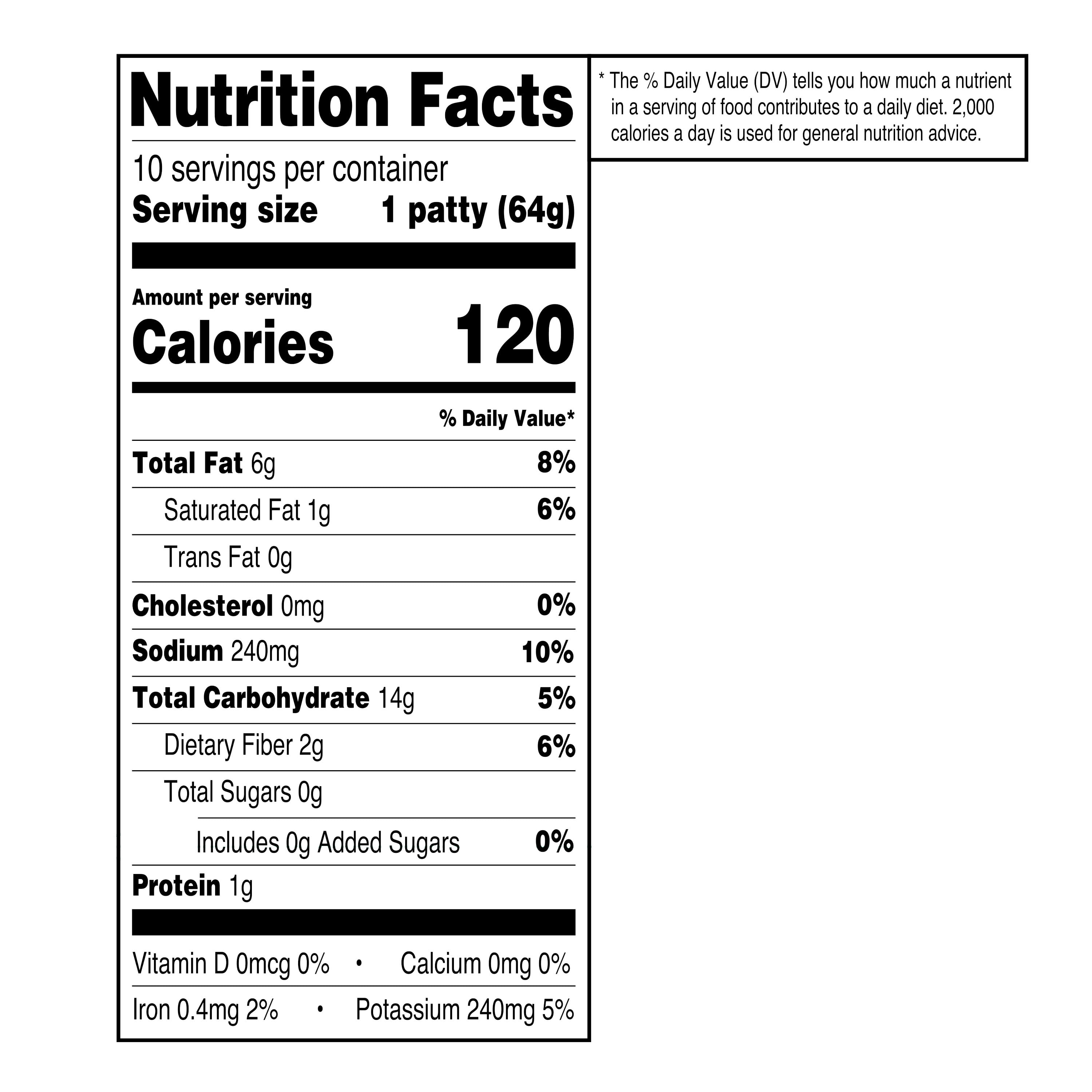 Great Value Seasoned Potato Hash Brown Patties 22.5 Oz Frozen 10 Count
