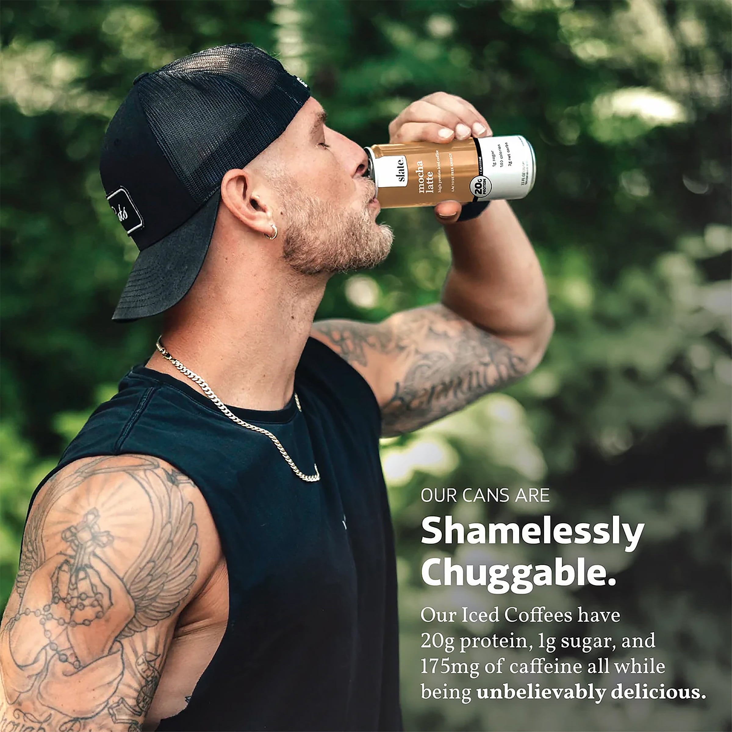 Slate Milk Mocha High Protein Naturally Caffeinated Medium Roast Latte 11 fl oz Can