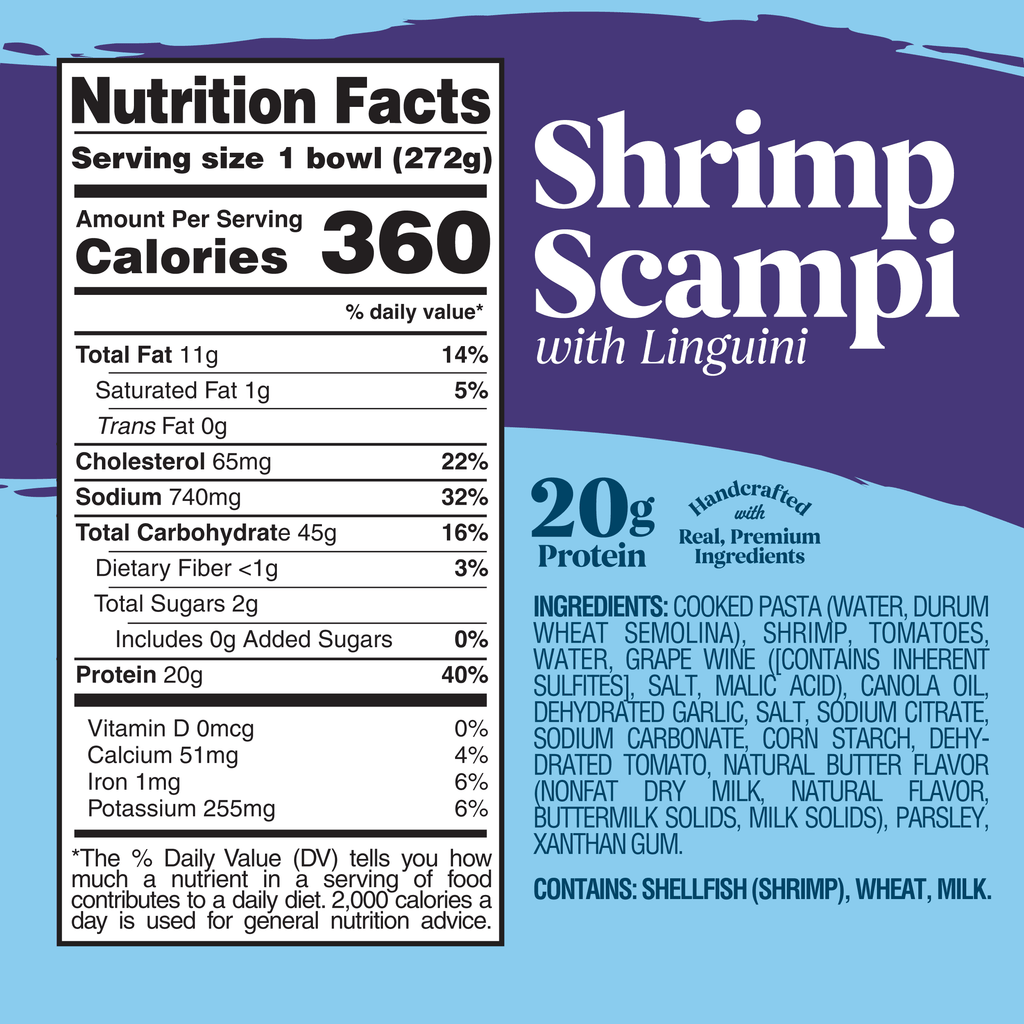 Scott & Jon's Shrimp Scampi Linguini Frozen Meal 9.6 Oz