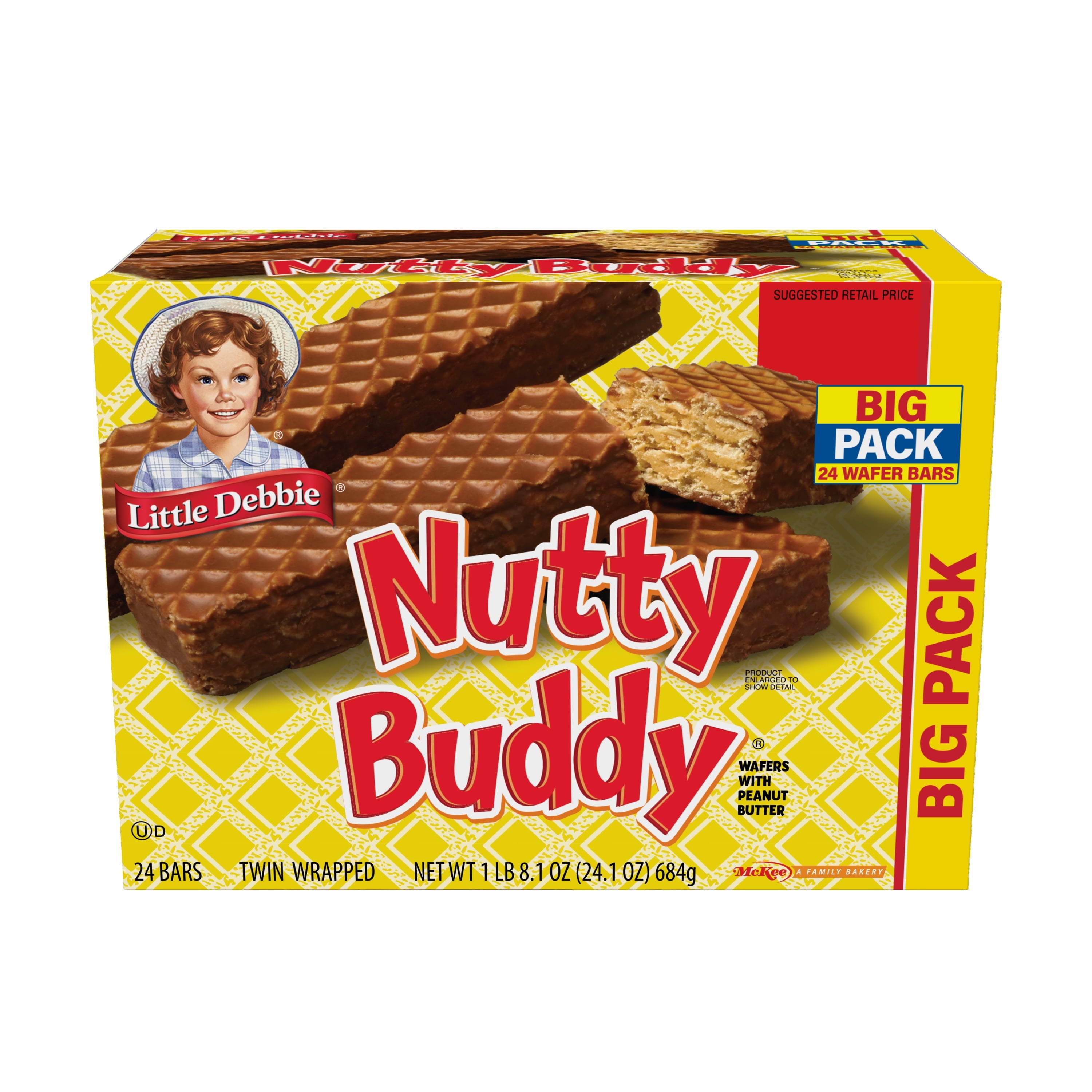 Nutty Buddy Wafer Bars 24.1 Oz 24 Count Little Debbie