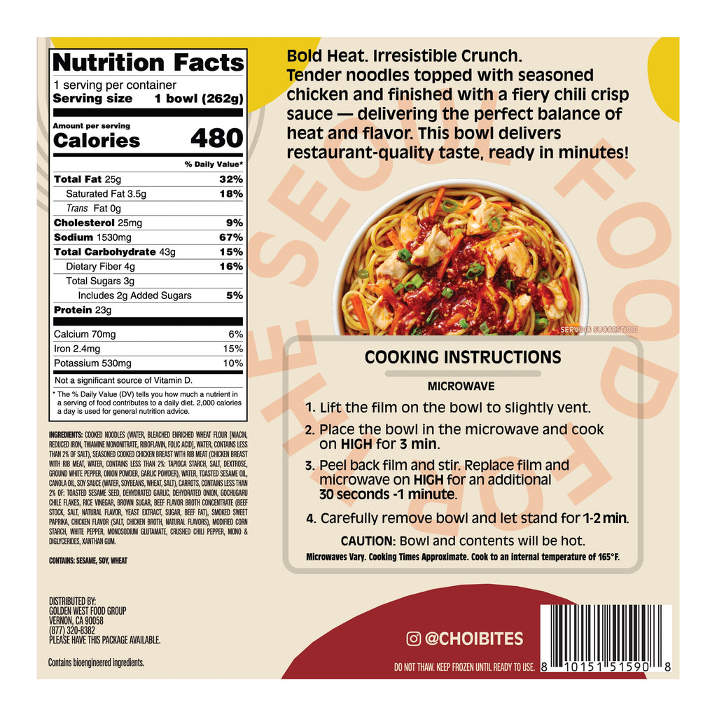 Esther Choi Chili Crisp Noodles with Chicken Frozen 9.25 Oz