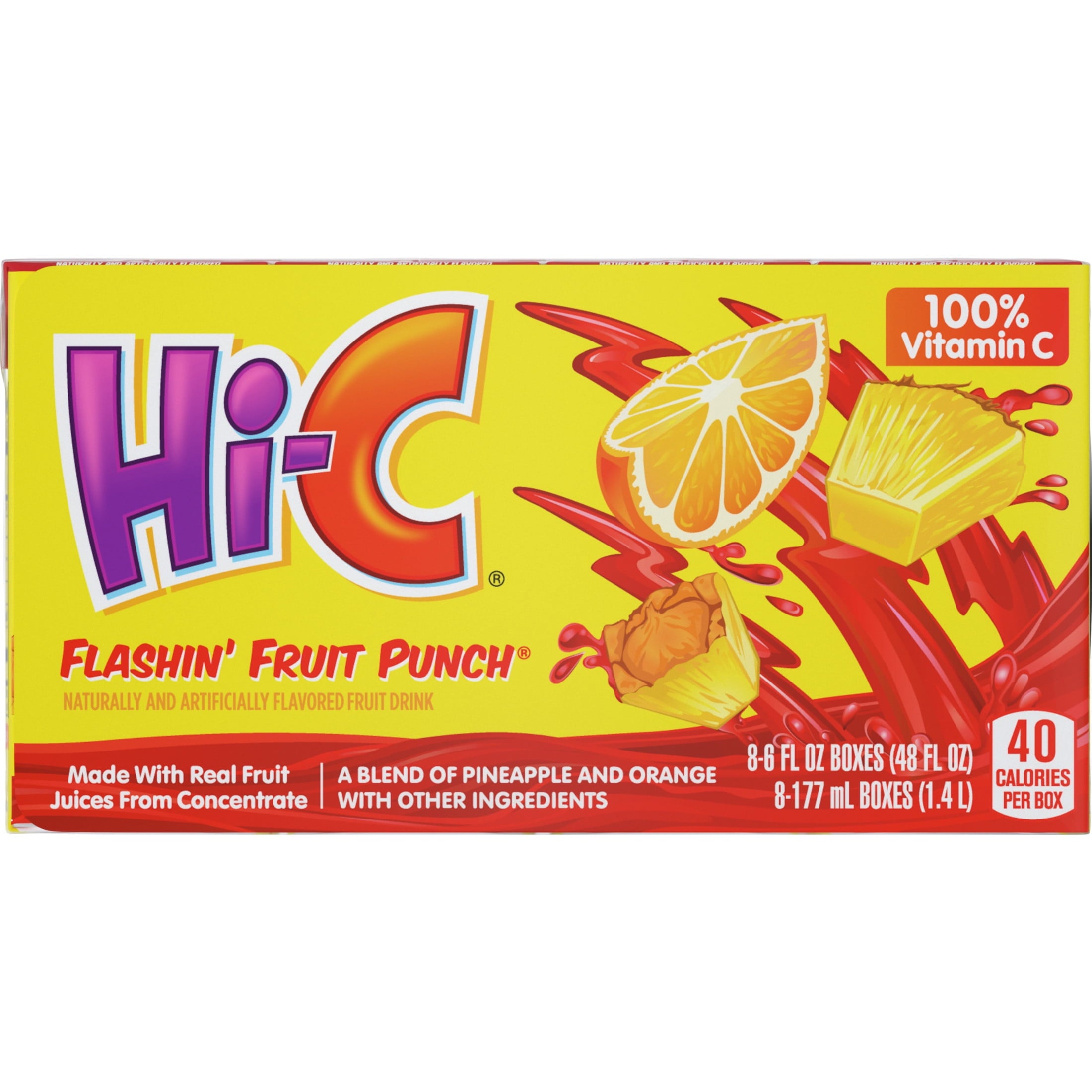 Hi-C Flashin' Fruit Punch Juice Drink 6 fl oz 8 Pack