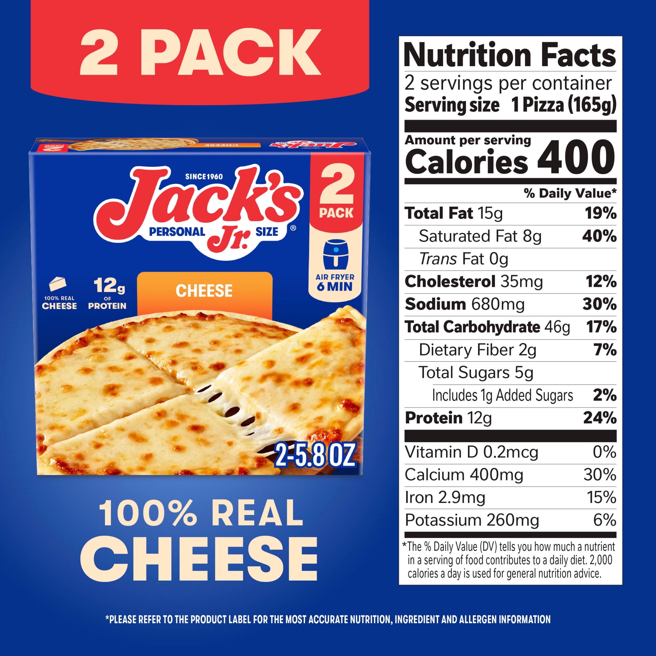 Jack's Cheese Pizza Frozen Personal 11.6 Oz 2 Pack