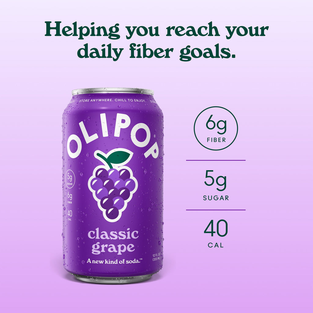 OLIPOP Prebiotic Soda Classic Grape Cans 12 Fl Oz 4 Pack