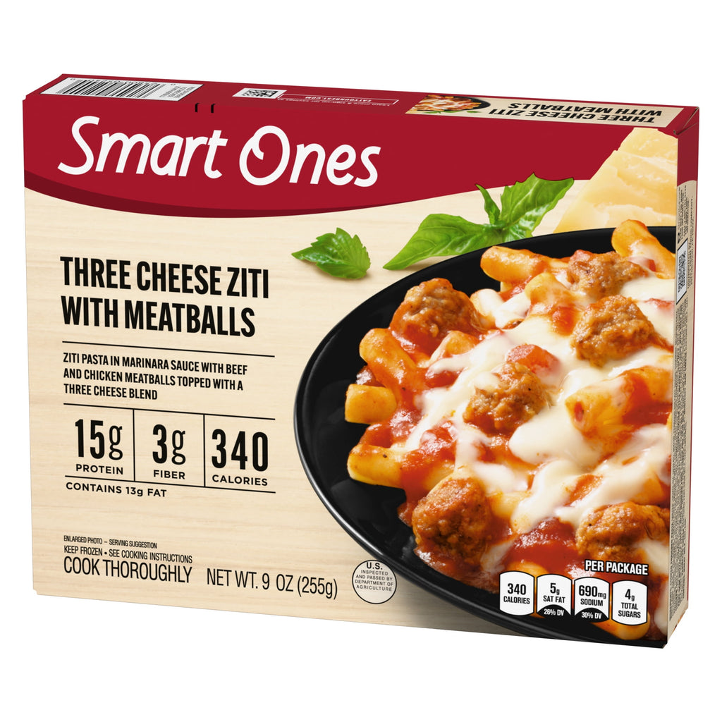 Smart Ones Three Cheese Ziti With Meatballs Frozen Meal 9 Oz