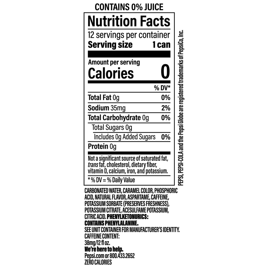 Pepsi Zero Sugar Wild Cherry Soda Pop Cans 12 Fl Oz 12 Pack