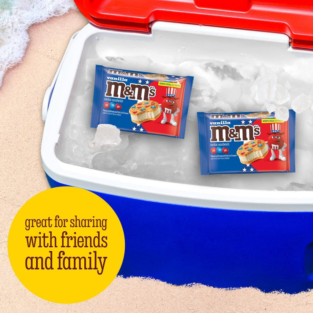 M&M'S Vanilla Ice Cream Cookie Sandwiches 4 Count 16 Fl Oz