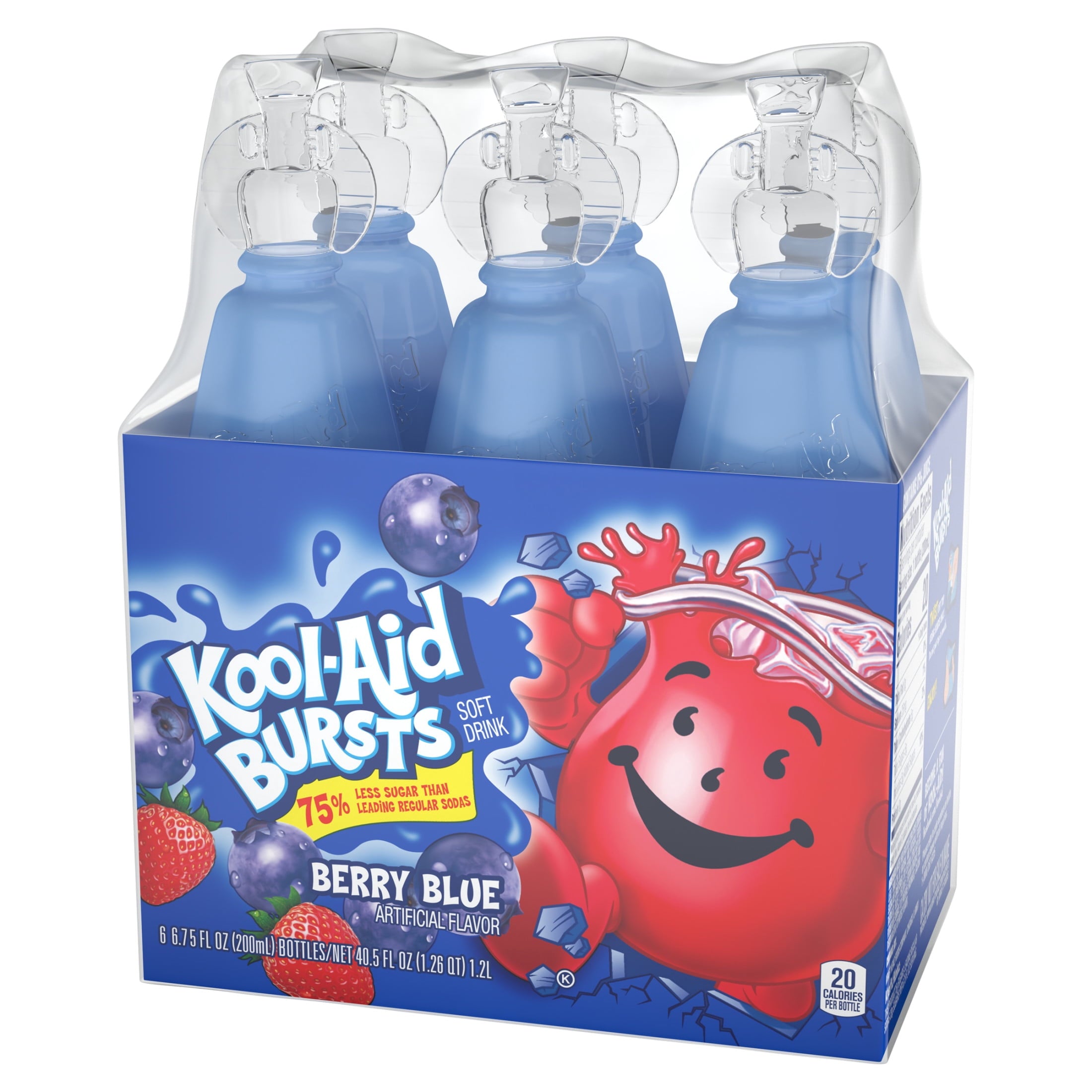 Kool-Aid Bursts Berry Blue Soft Drink 6.75 fl oz 6 Bottles 2 Pack