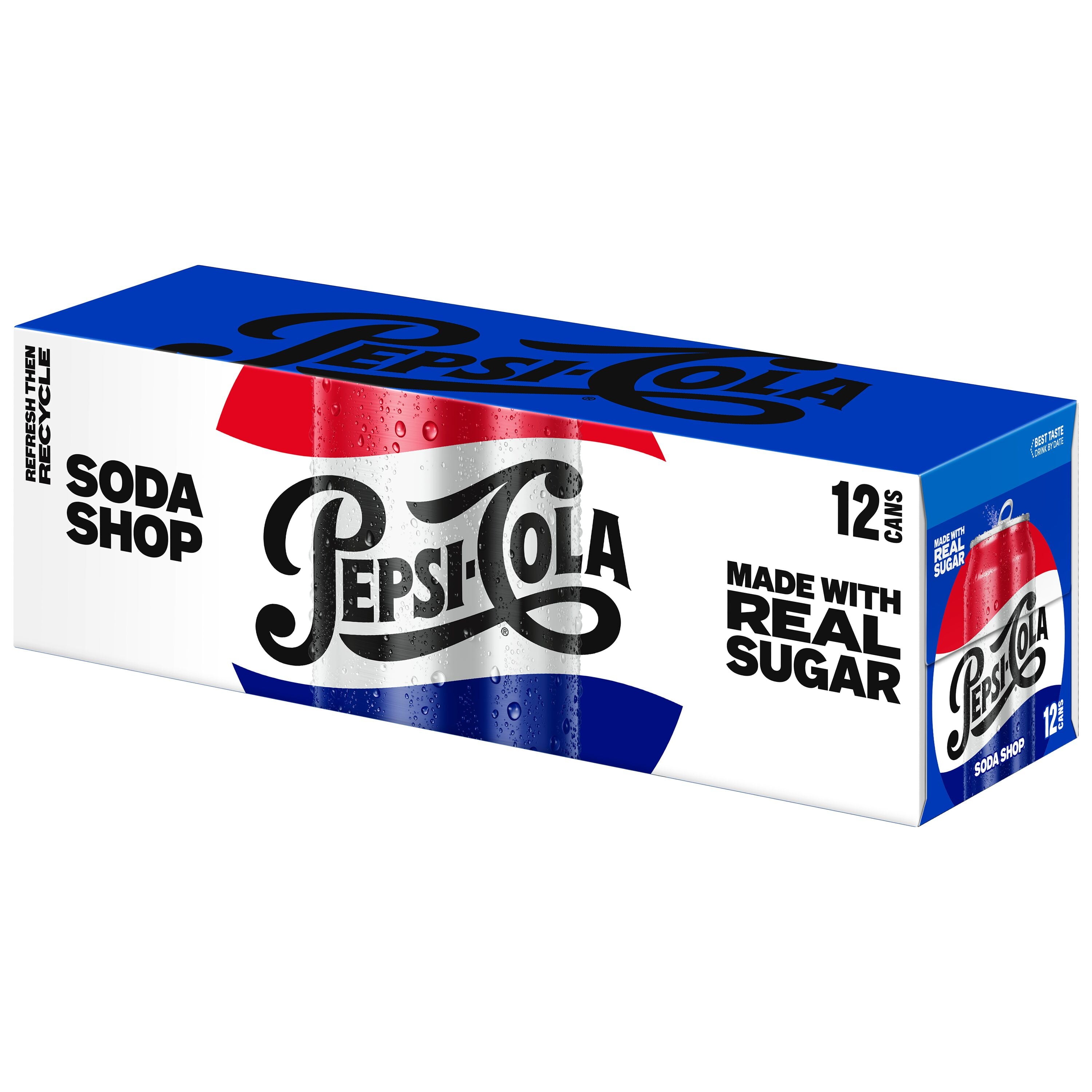 Pepsi Made with Real Sugar Cola Soda Pop Cans 12 Fl Oz 12 Pack
