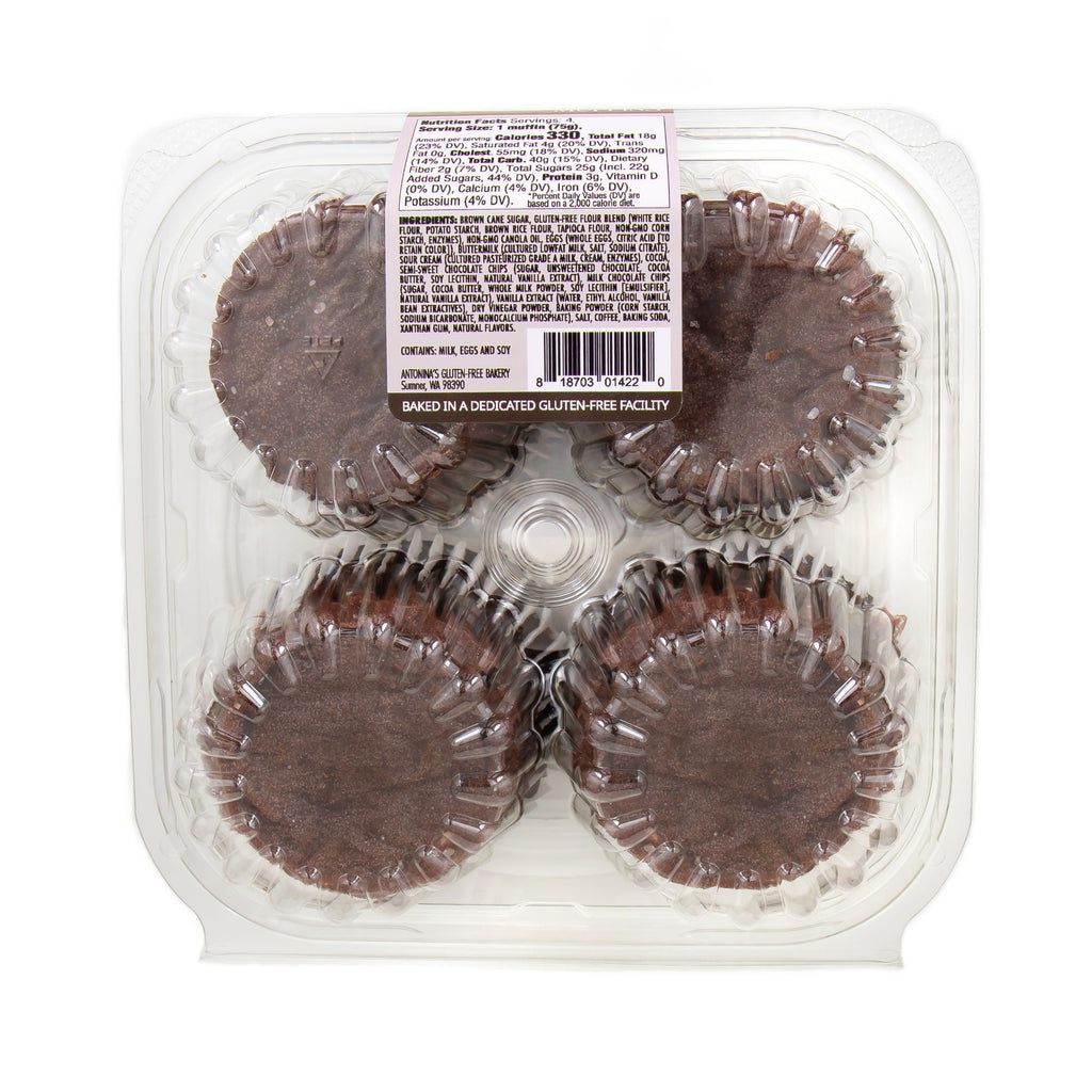 Frozen Triple Chocolate Muffins 10.5 Oz 4 Count Antonina's Gluten-Free Bakery
