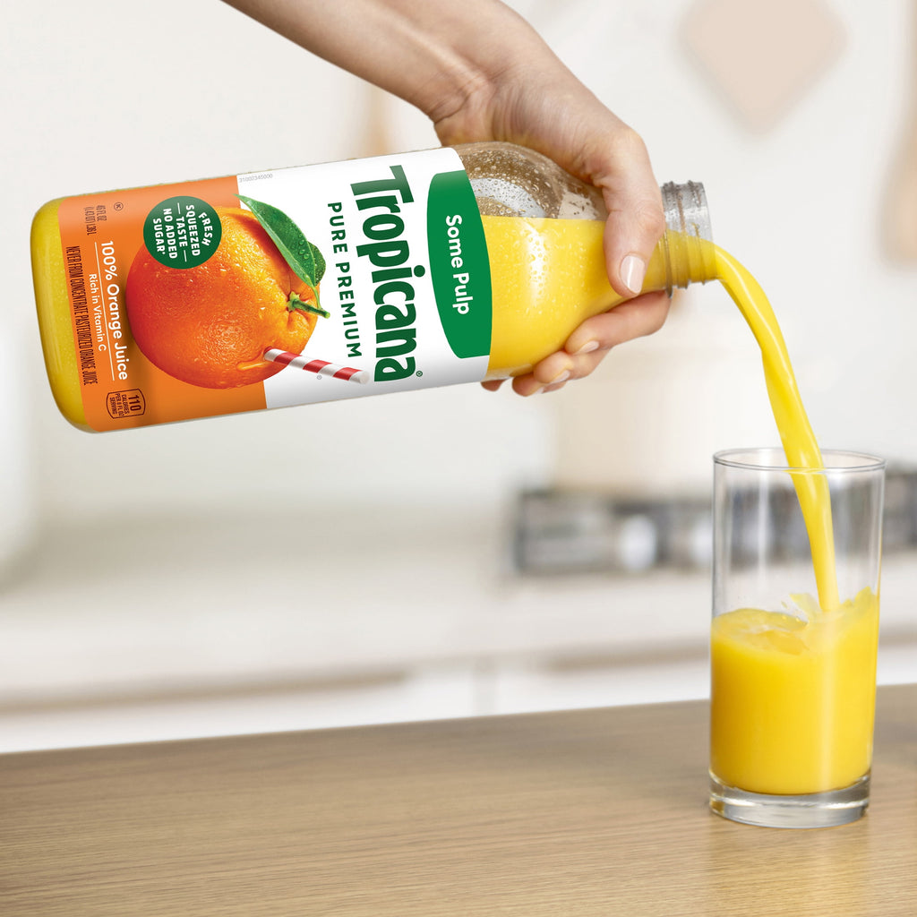 Tropicana Pure Premium 100% Orange Juice Original Some Pulp 46 fl oz
