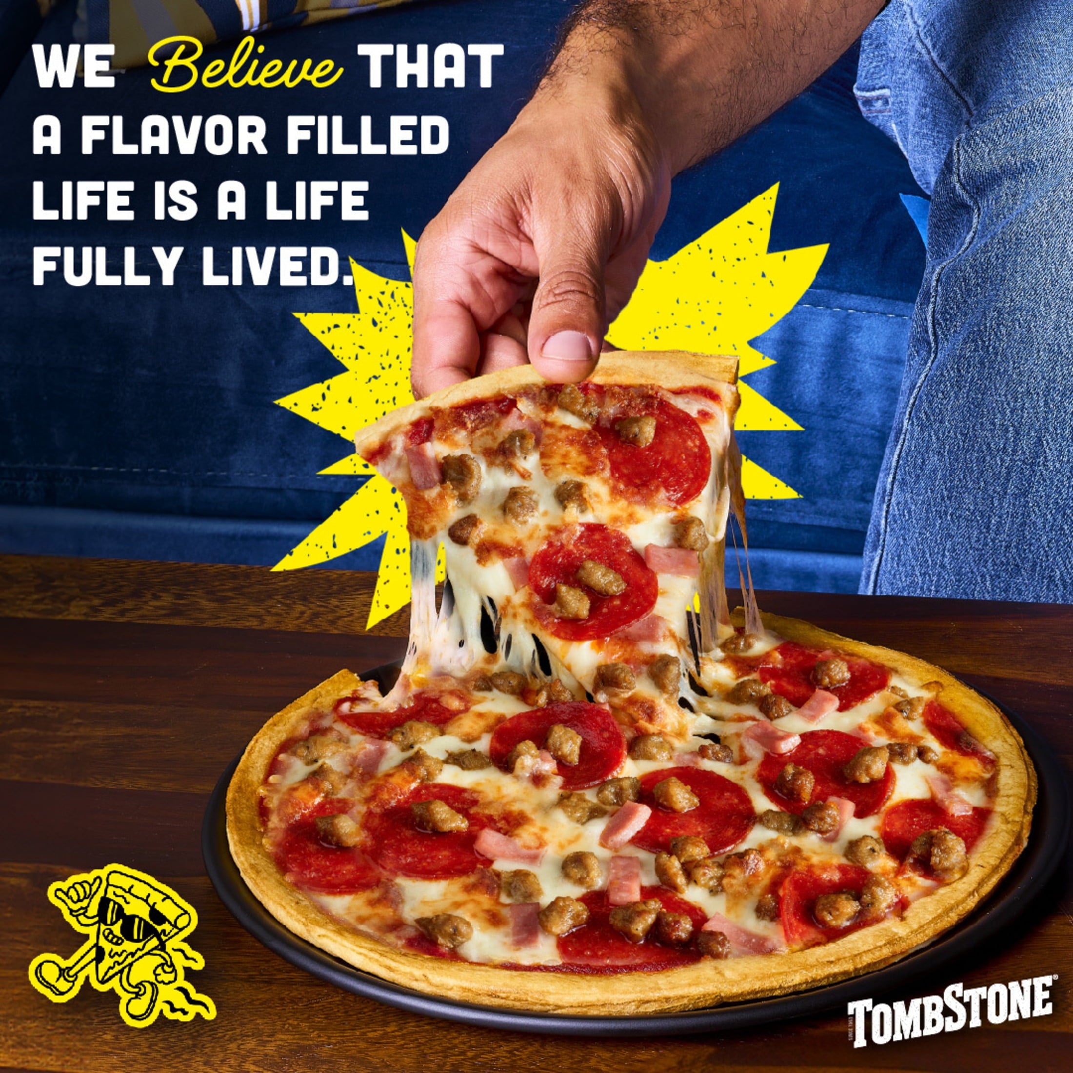 Tombstone Four Meat Original Thin Crust Frozen Pizza 21.1 Oz