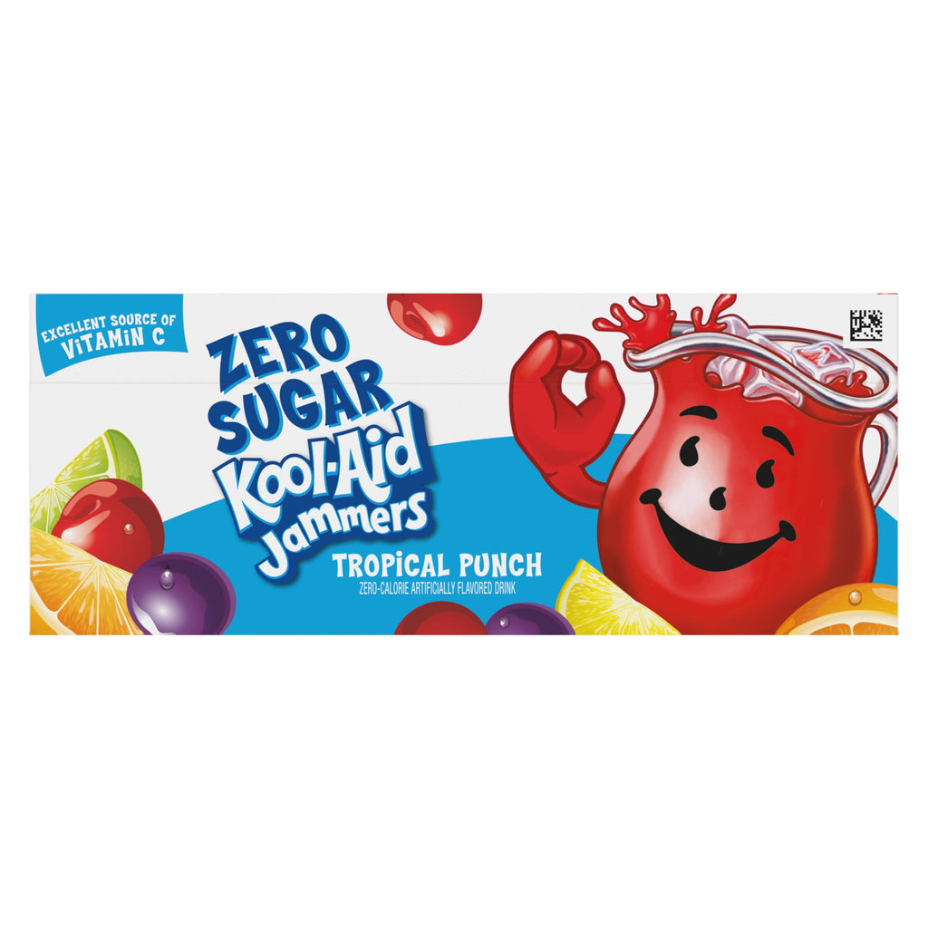 Kool-Aid Zero Sugar Jammers Tropical Punch Artificially Flavored Drink 10 Count 6 fl oz Pouches