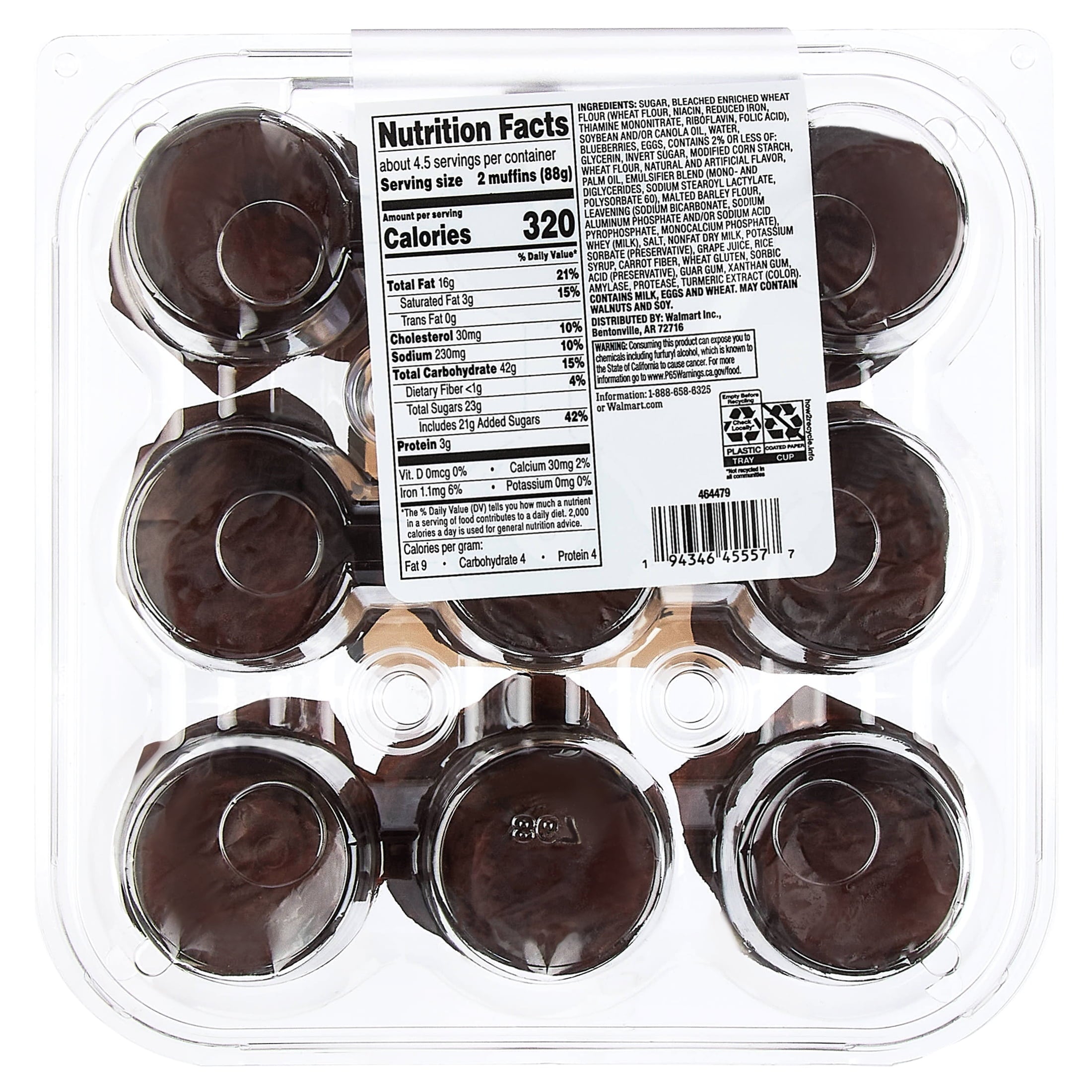 Blueberry Muffins 14 Oz 9 Count Marketside