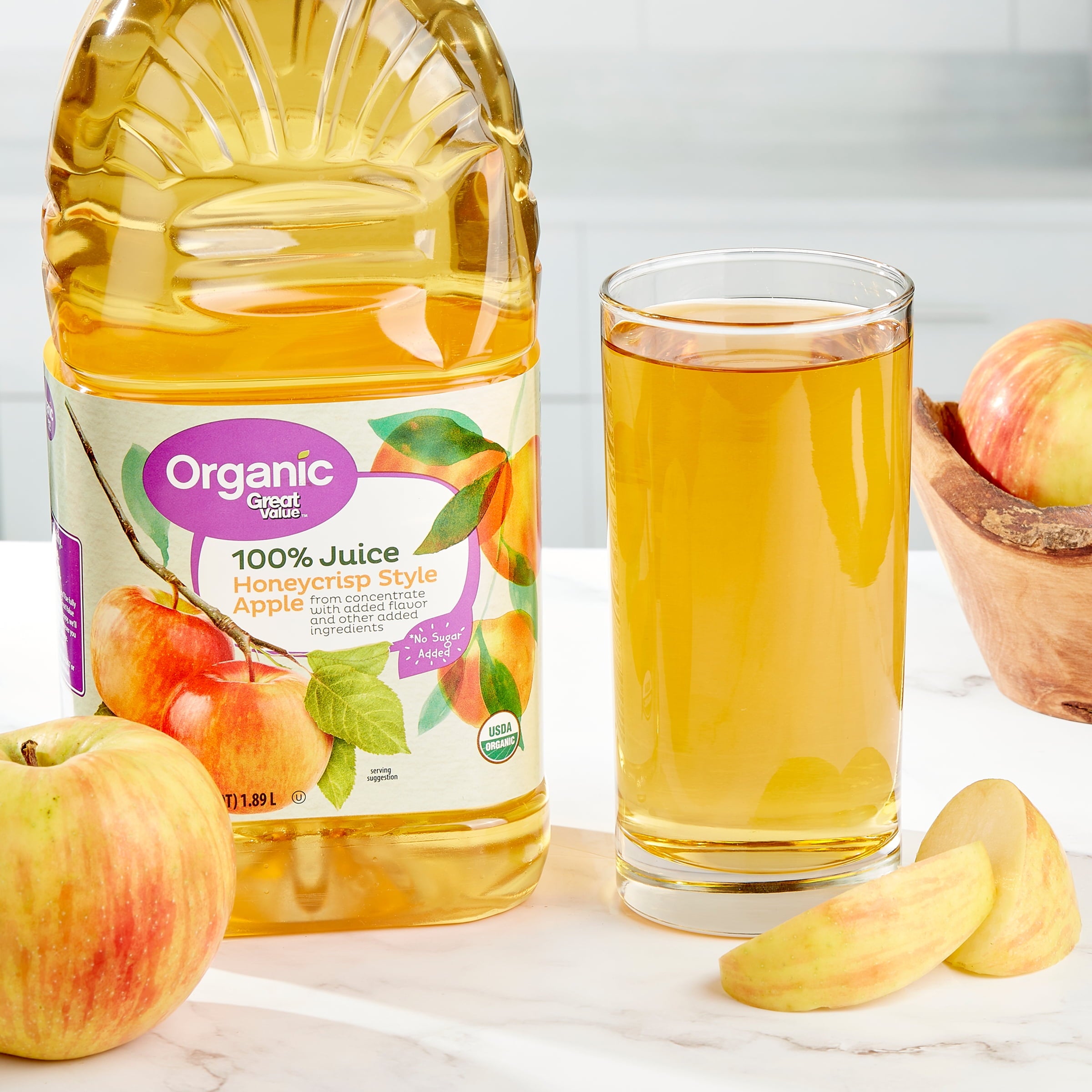 Great Value Organic Honeycrisp Style Apple Juice Pulp-Free 64 fl oz