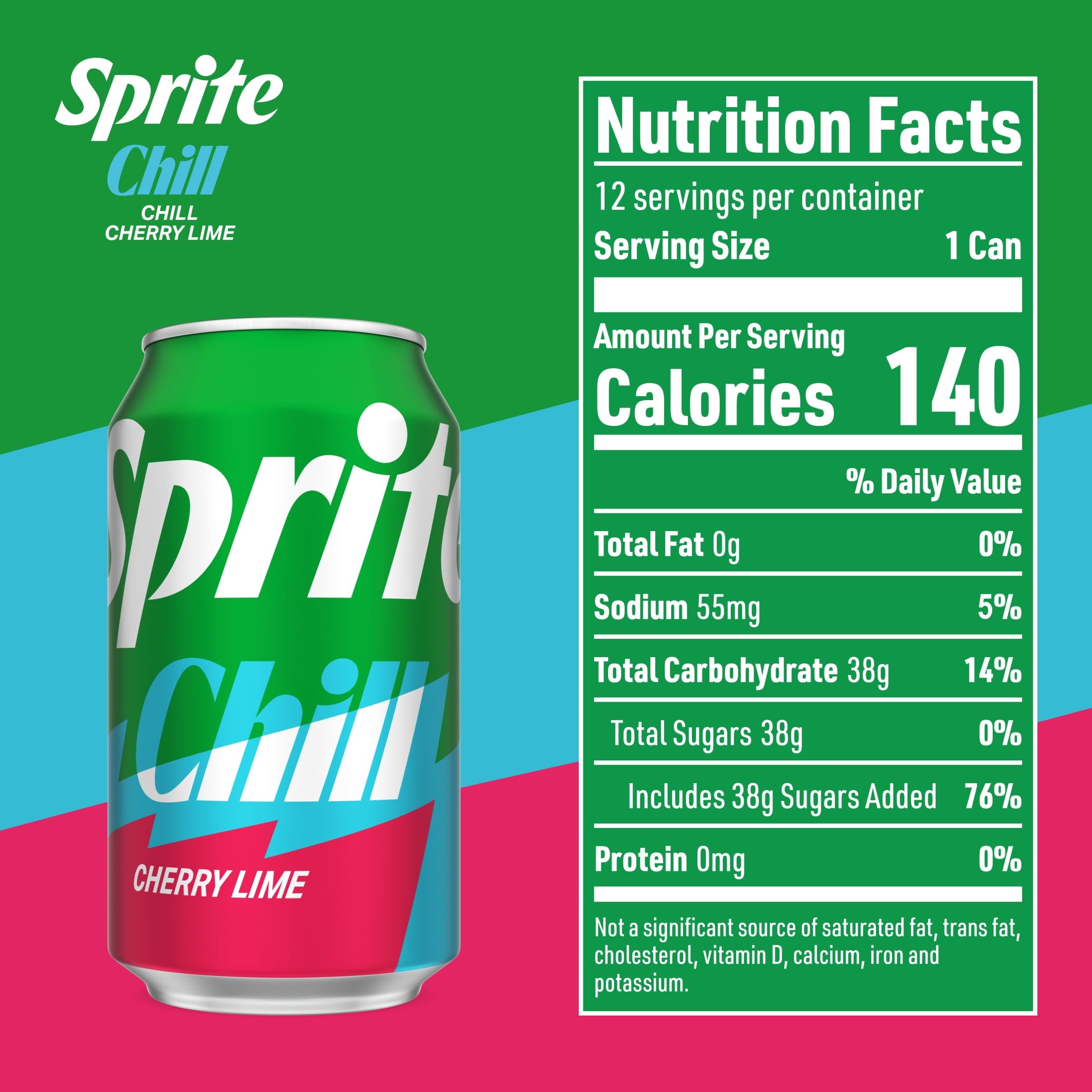 Sprite Chill Cherry-Lime Caffeine Free Soda Pop Fridge Pack Cans 12 Fl Oz 12 Pack