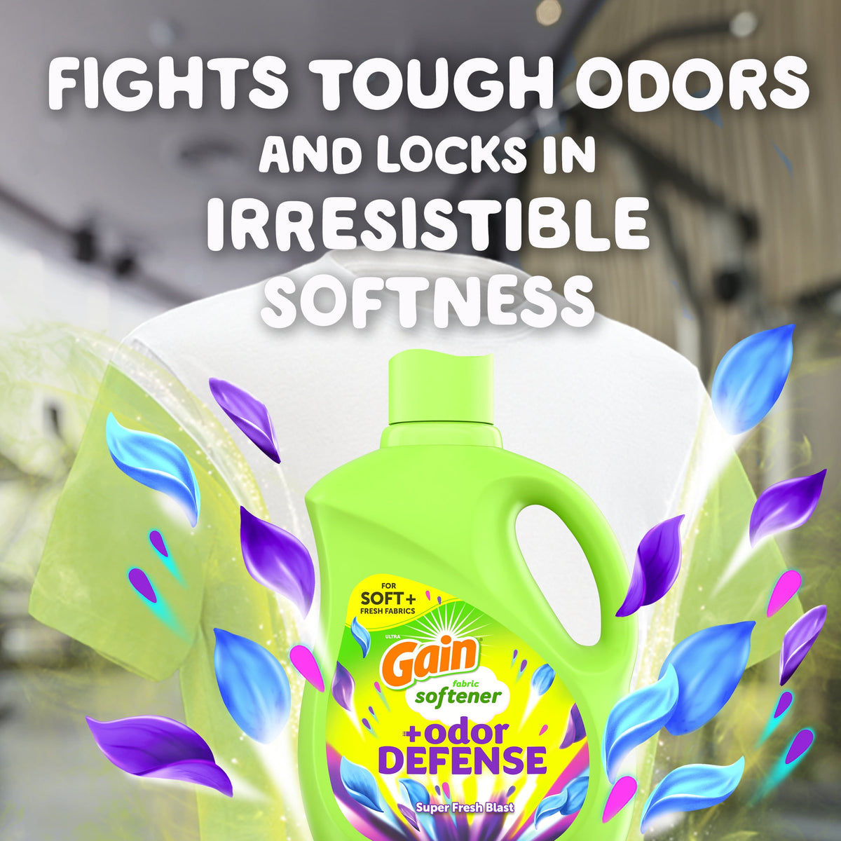 Gain Odor Defense Liquid Fabric Softener Super Fresh Blast Scent 35 fl oz 48 Loads