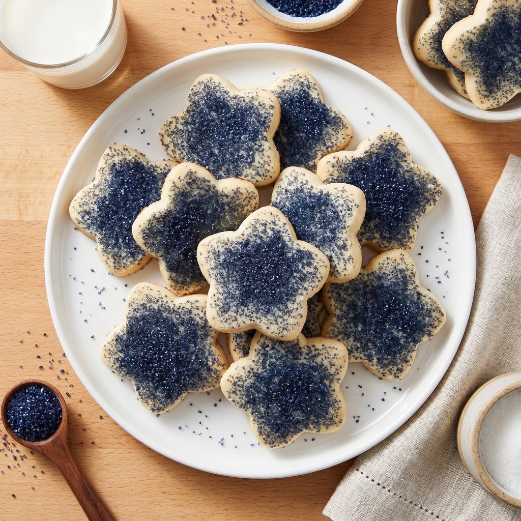 Star Shaped Sugar Cookies with Blue Sugar 12.5 Oz 12 Count Freshness Guaranteed
