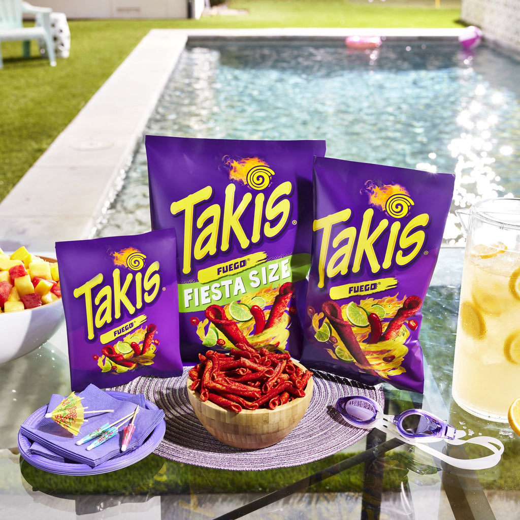 Hot Chili Pepper & Lime Flavored Rolled Tortilla Chips 9.9 Oz Takis