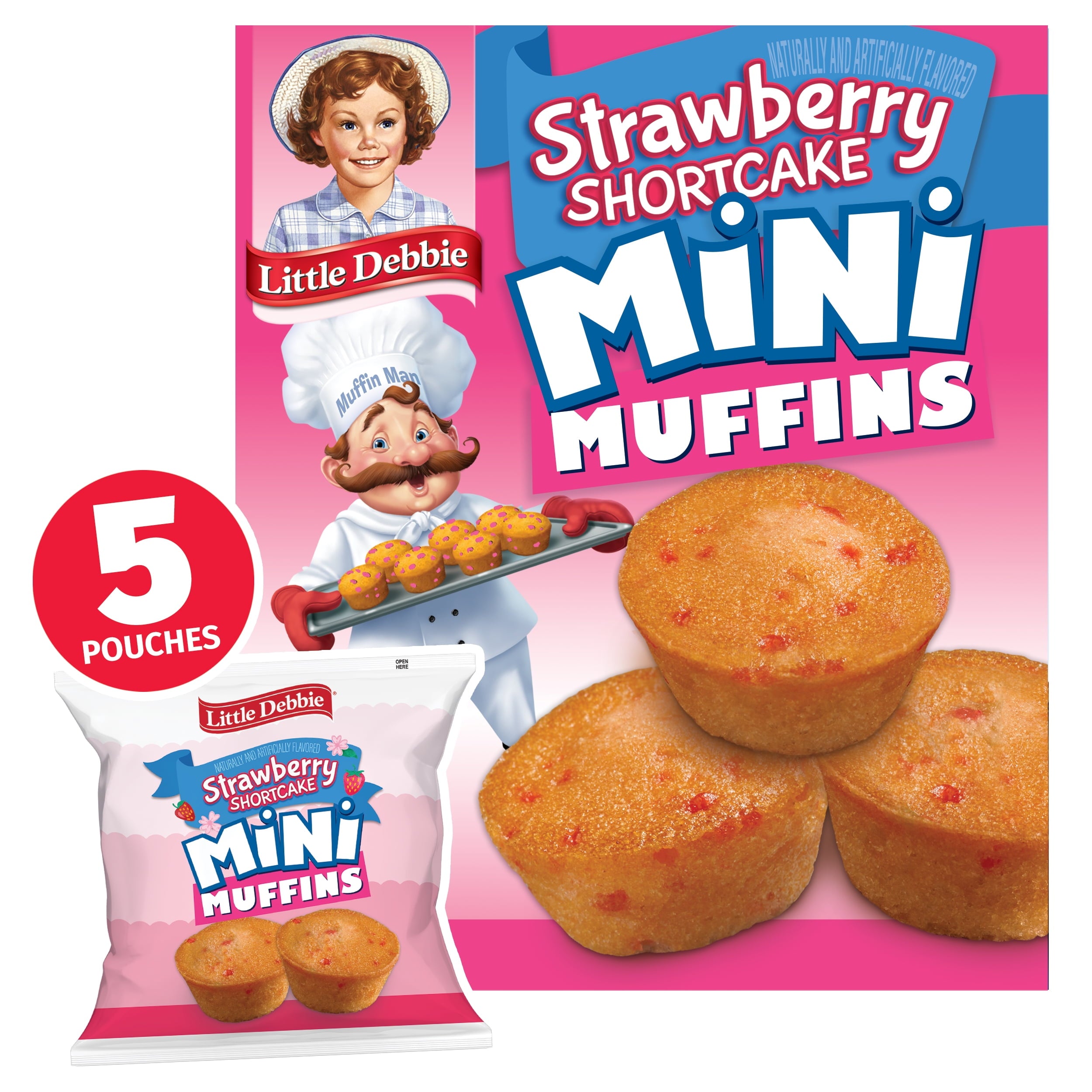 Little Debbie Strawberry Shortcake Mini Muffins 8.44 Oz 5 Count Freshness Guaranteed