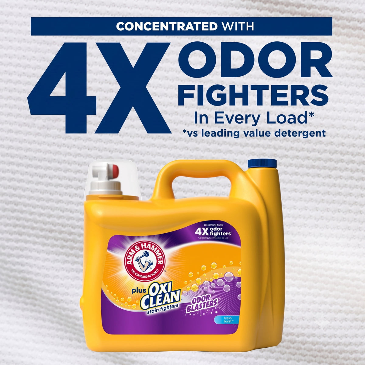 ARM & HAMMER Plus OxiClean with Odor Blasters Liquid Laundry Detergent Fresh Burst 158.6 fl oz 122 Loads