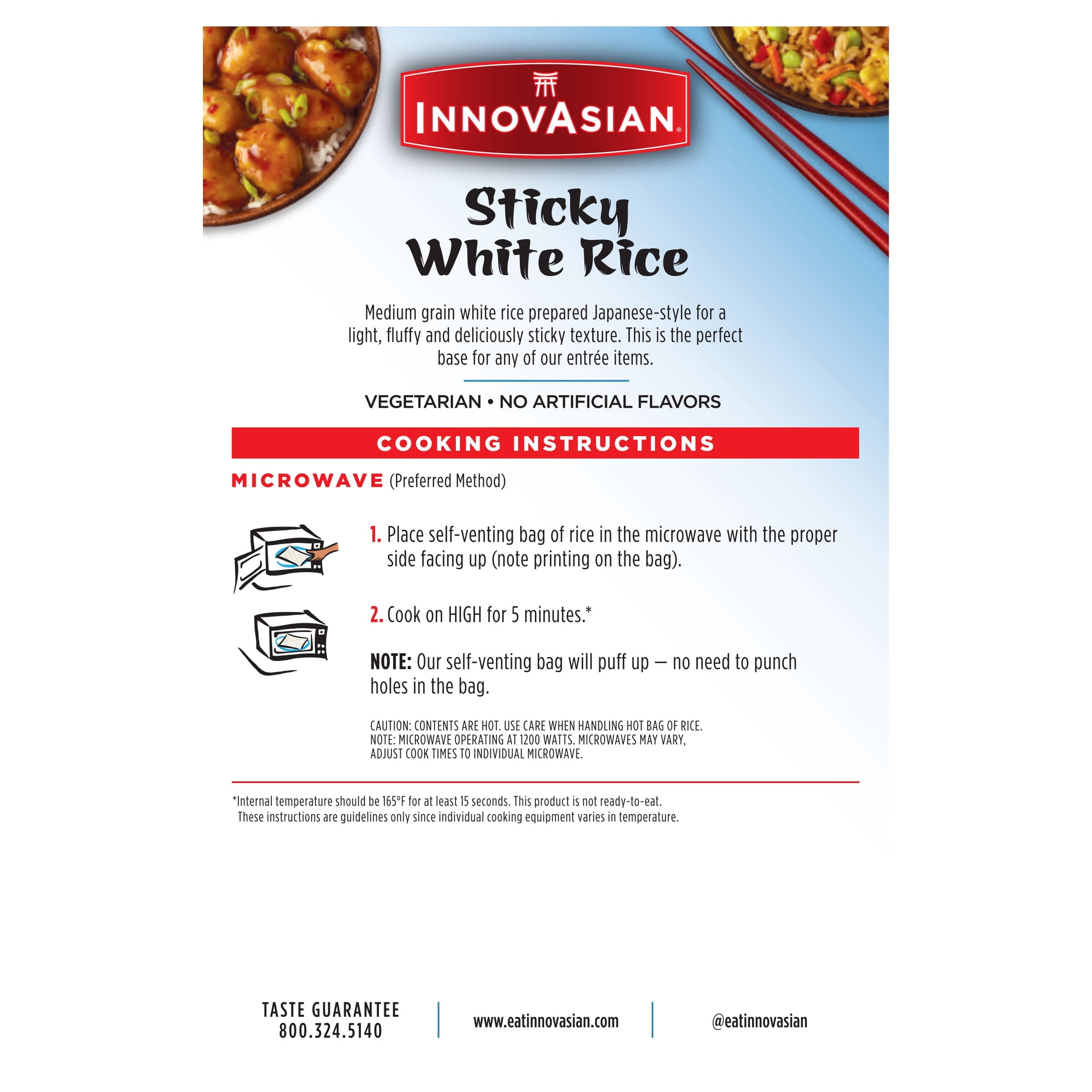 InnovAsian Cuisine Sticky White Rice Frozen Side Dish 18 Oz