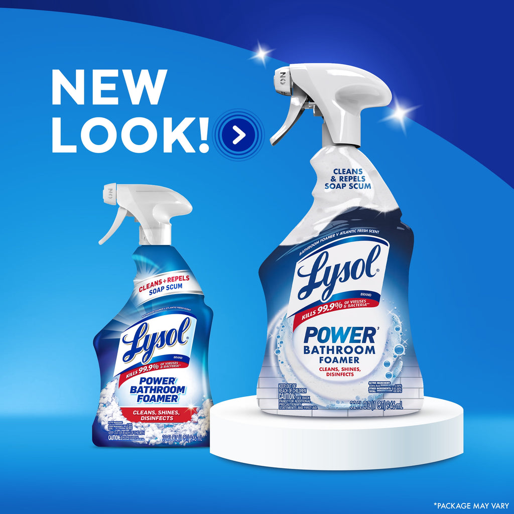 Lysol Power Foaming Bathroom Cleaner Disinfectant Spray Island Breeze 32 fl oz