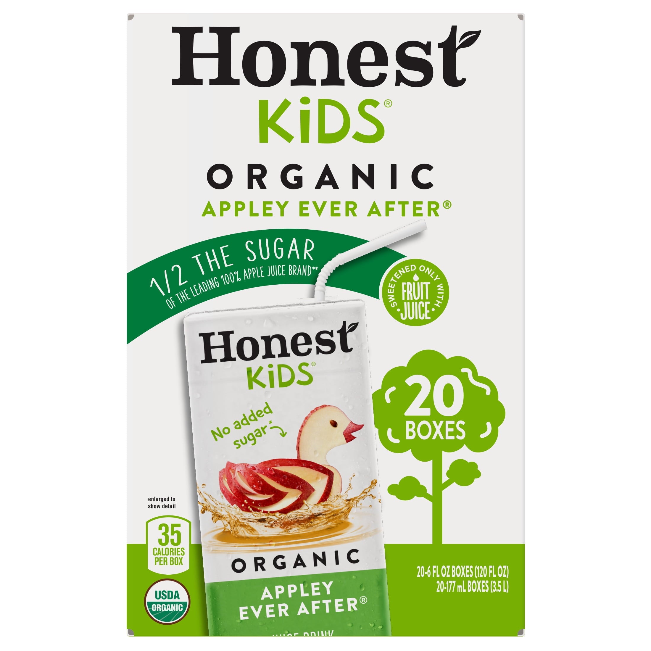 Honest Kids Appley Ever After Organic Juice Drink Cartons 6 fl oz 20 Pack