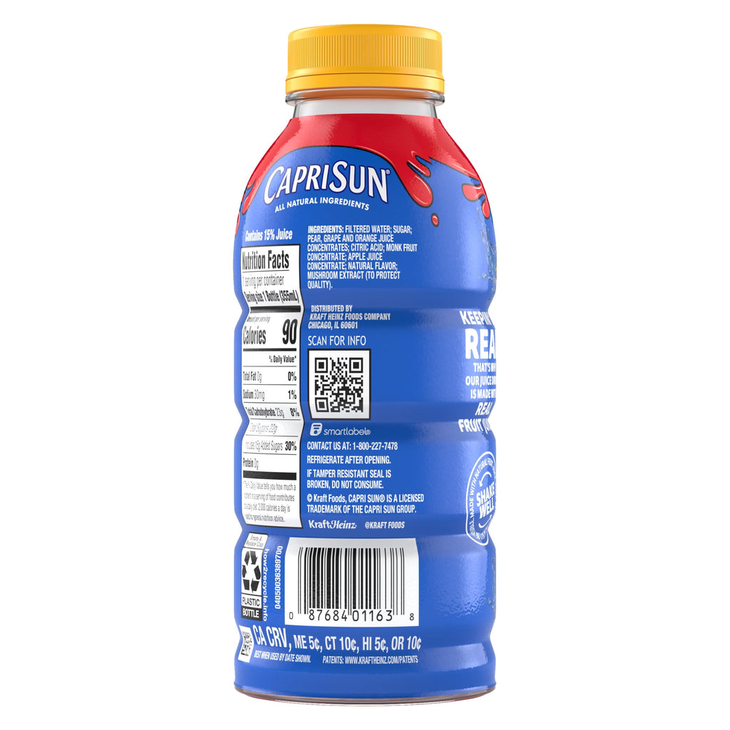 Capri Sun Fruit Punch Flavored Juice Drink Blend 12 fl oz Bottle
