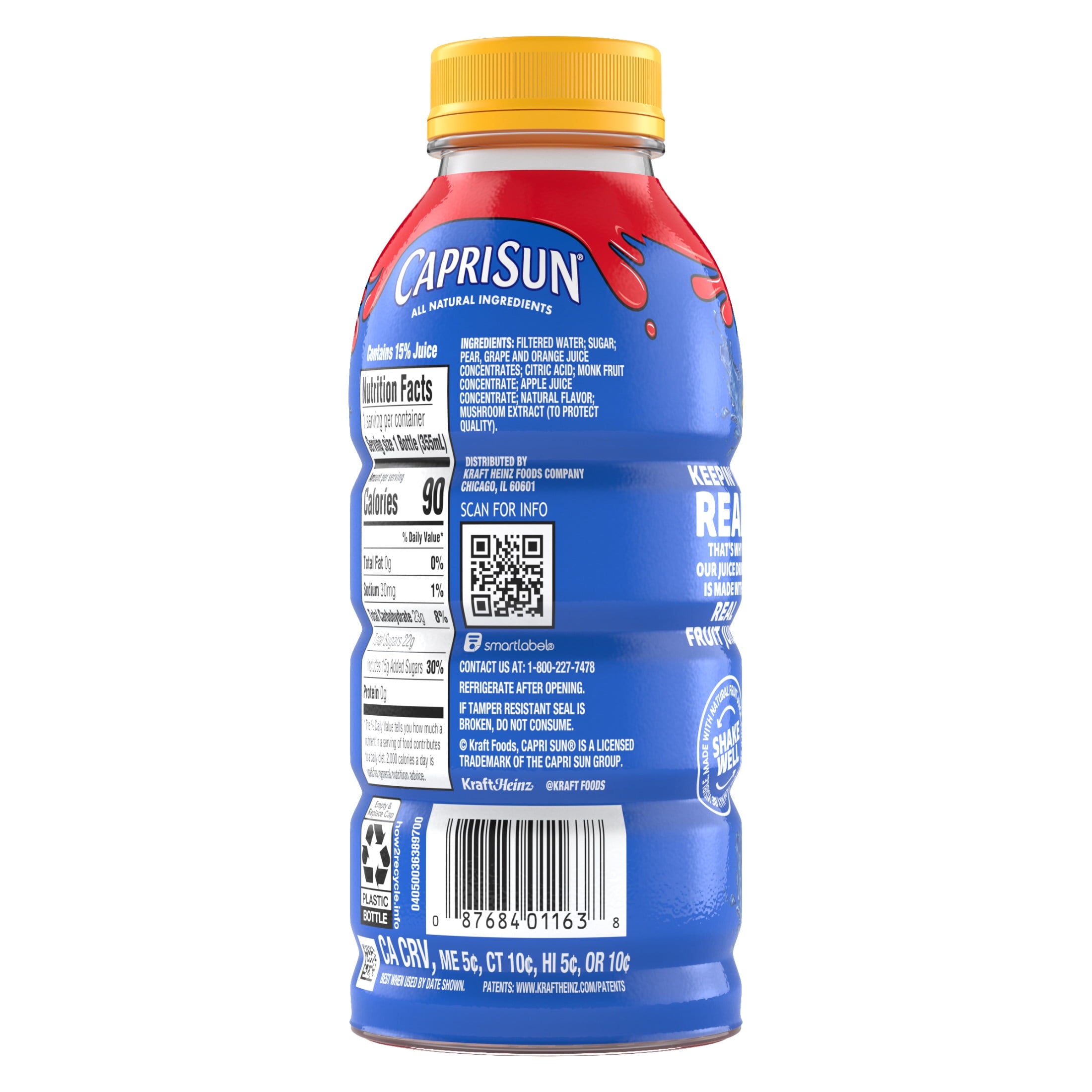 Capri Sun Fruit Punch Flavored Juice Drink Blend 12 fl oz Bottle