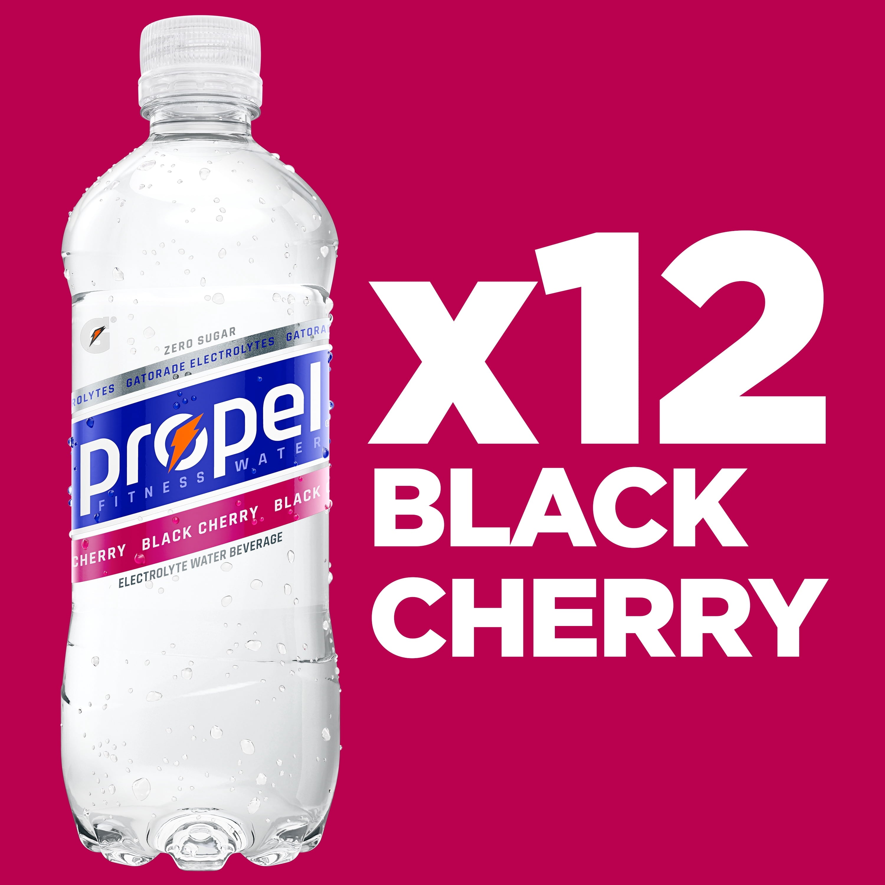 Propel Electrolyte Enhanced Water Sports Drink Black Cherry 16.9 fl oz Bottles 12 Pack