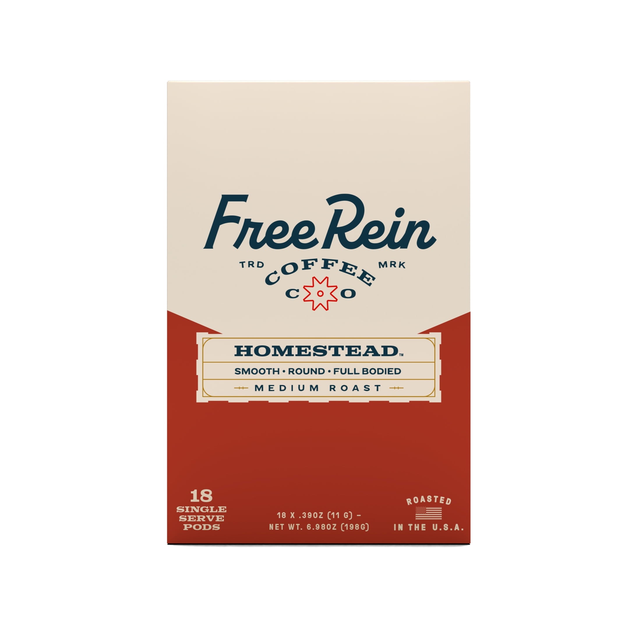 Free Rein Coffee Homestead Medium Roast Coffee Pods 18 Count