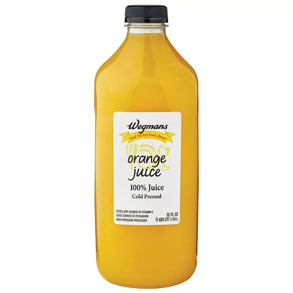 Wegmans Orange Juice, 100% Juice, Cold Pressed 52 fl. oz.