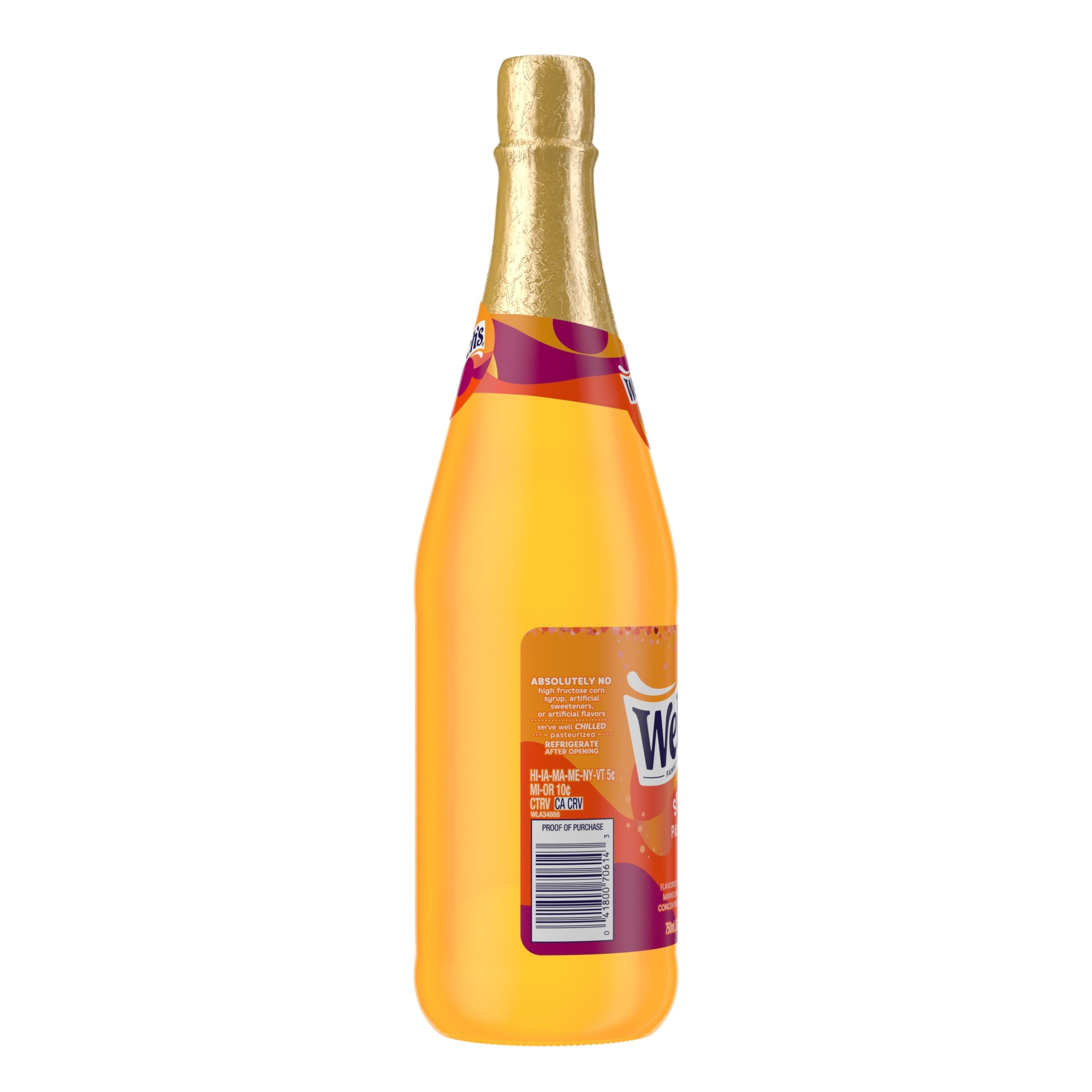 Welch's Passion Fruit Mango Sparkling Juice Cocktail 25.4 fl oz Bottle