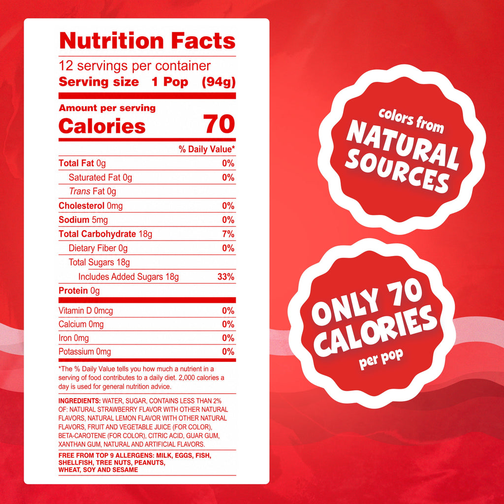 Budget Saver Monster Pops Strawberry Lovers 12 Count 36 Fl Oz