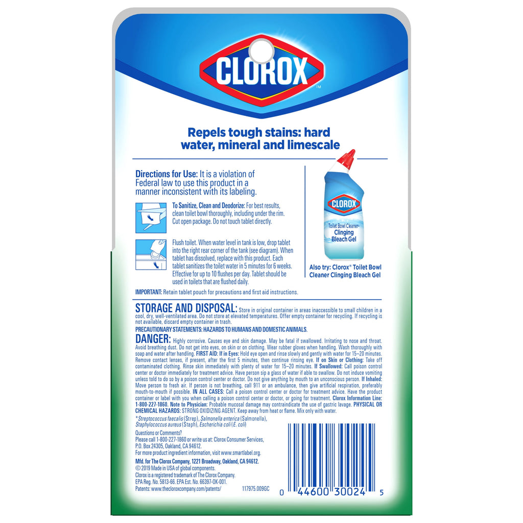 Clorox Bleach Automatic Toilet Bowl Cleaner Tablets 2 Pack