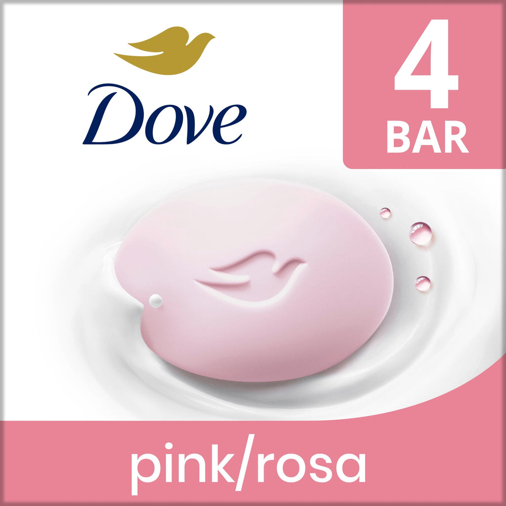 Dove Pink Rosa Beauty Bar Soap Moisturizing 3.75 oz 4 Bars