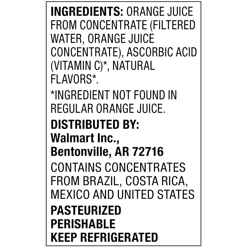 Great Value 100% Orange Juice From Concentrate With Pulp 64 fl oz