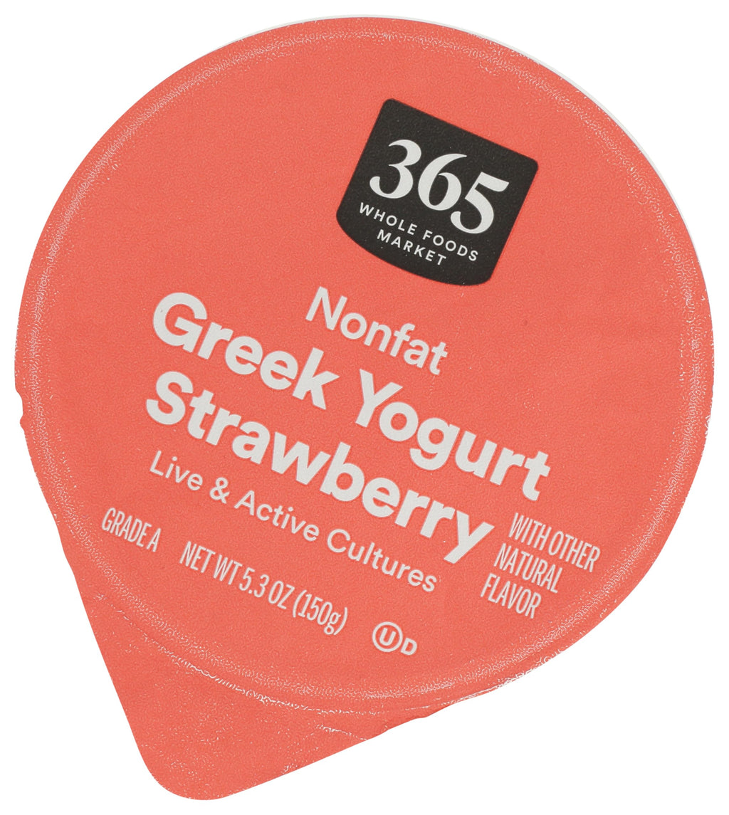 Nonfat Strawberry Greek Yogurt 5.3 Oz 365 By Whole Foods Market