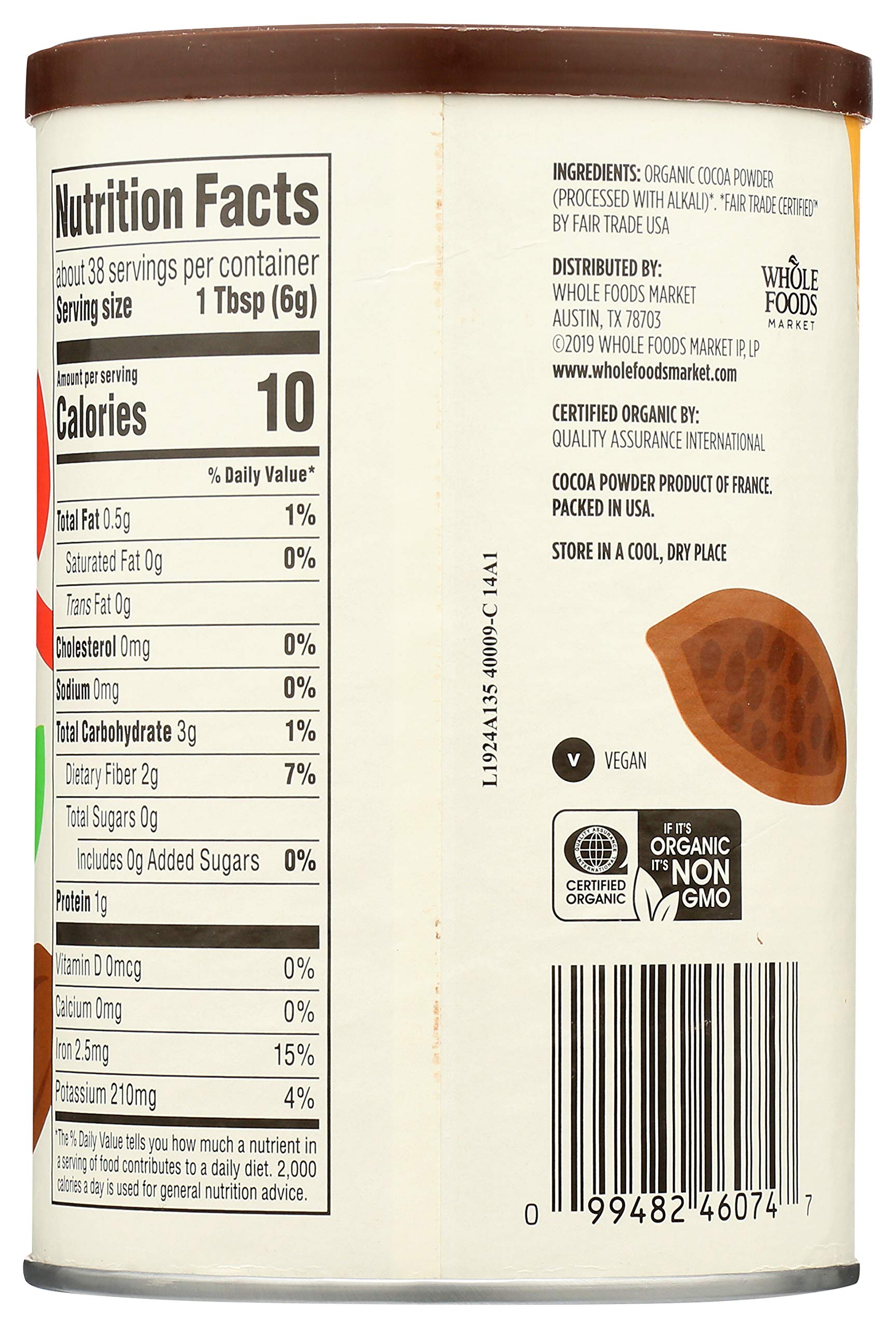 Organic Cocoa Powder Unsweetened 8 Oz 1 Count 365 By Whole Foods Market