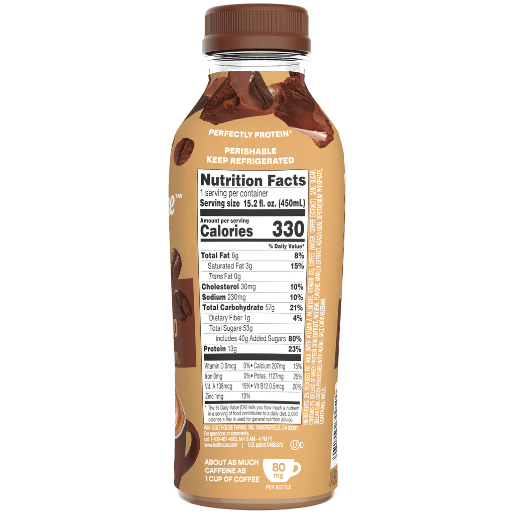 Bolthouse Farms Perfectly Protein Mocha Cappuccino Naturally Caffeinated Medium-Dark Roast Coffee 15.2 fl oz Bottle